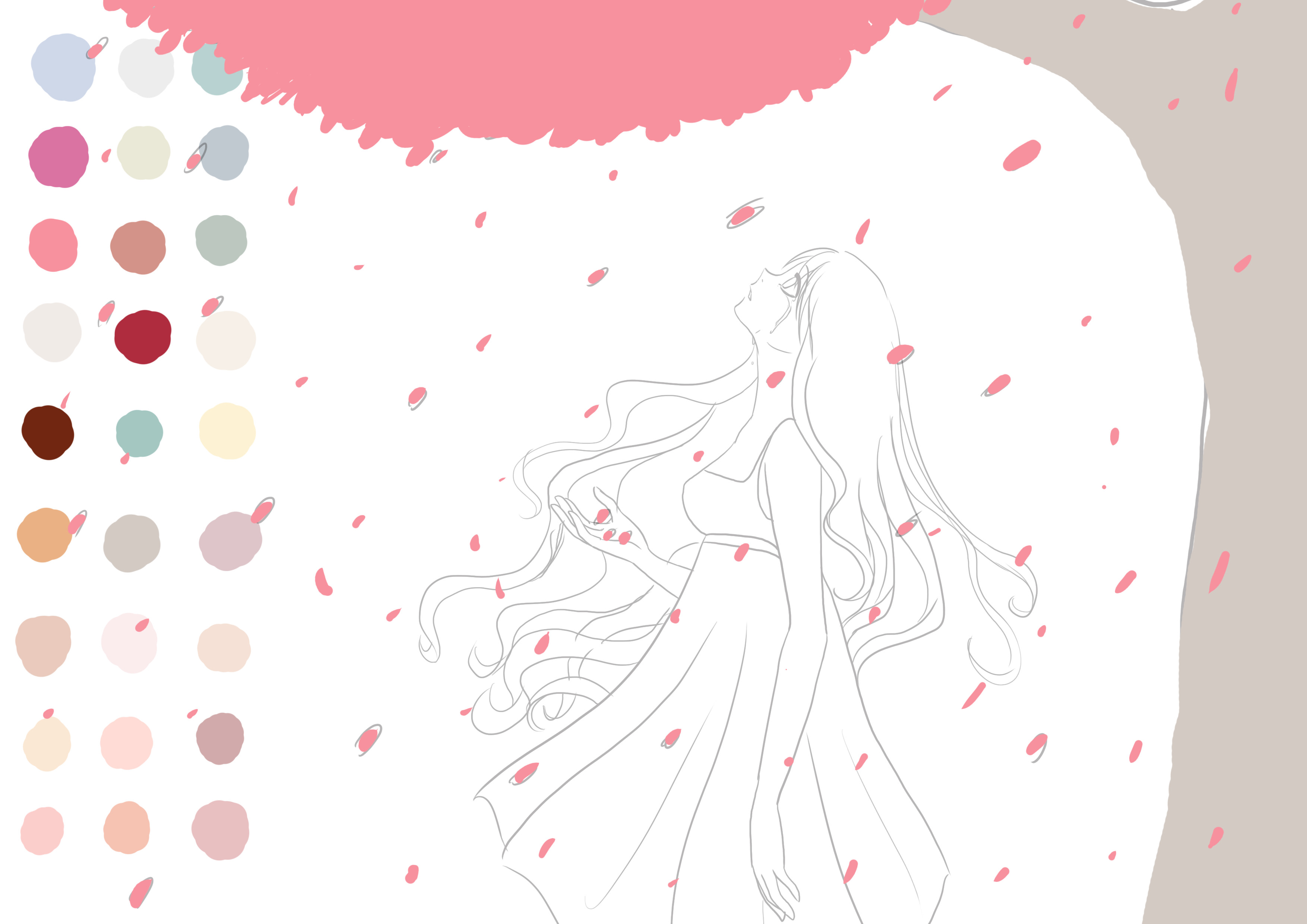 appliquer les teintes de couleur moyennes au dessin triste