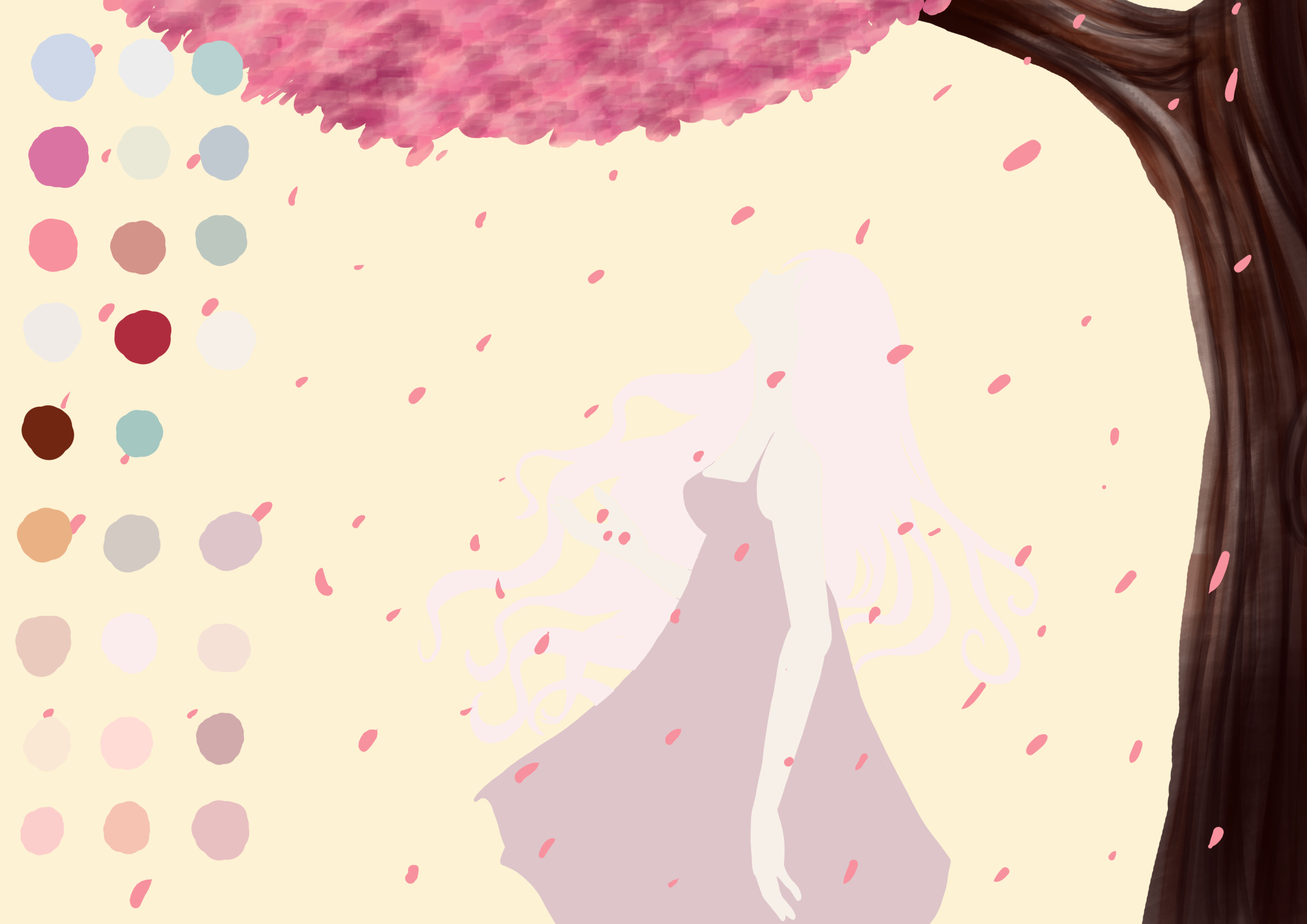 appliquer les teintes de couleur dégradées au dessin de fille triste