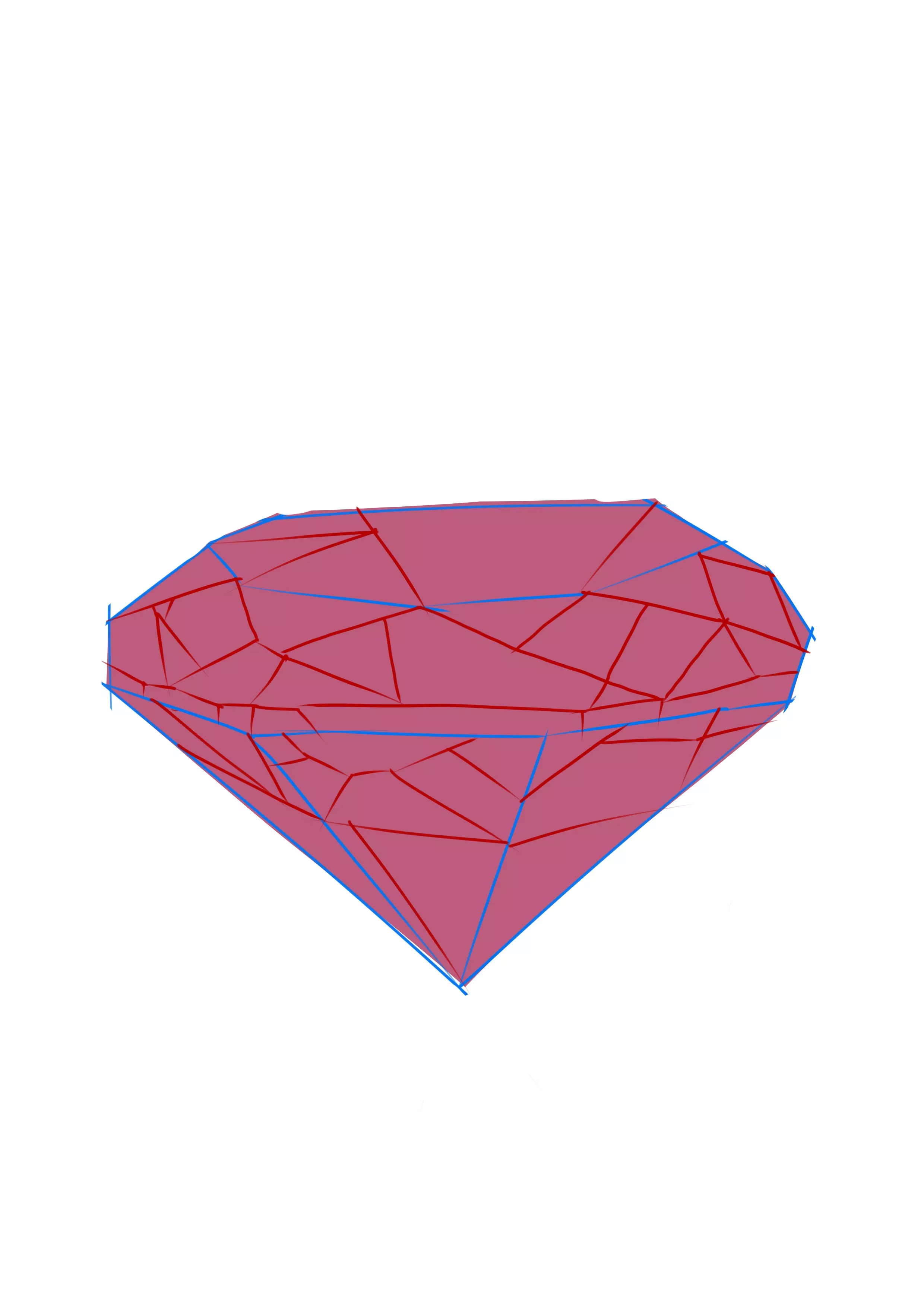 dessin en couleur d’un diamant rose