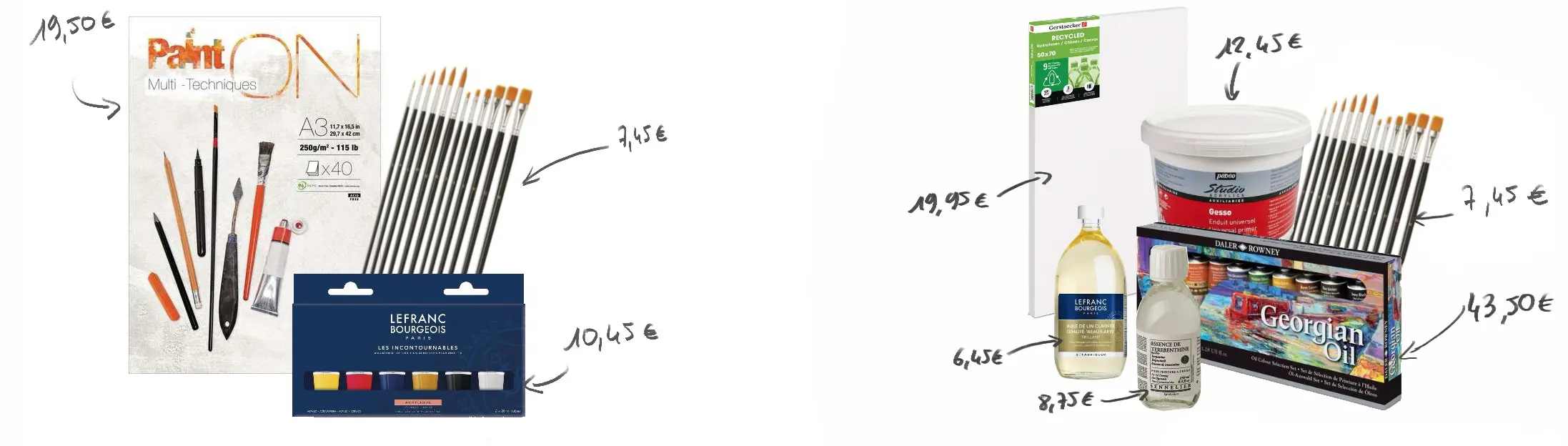 la différence de matériel entre l’acrylique et l’huile