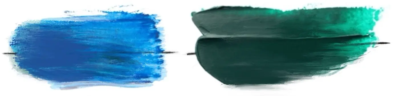 la différence d’opacité entre l’acrylique et l’huile