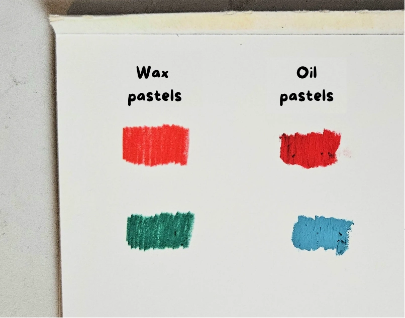 the differences between oil pastels and wax pastels
