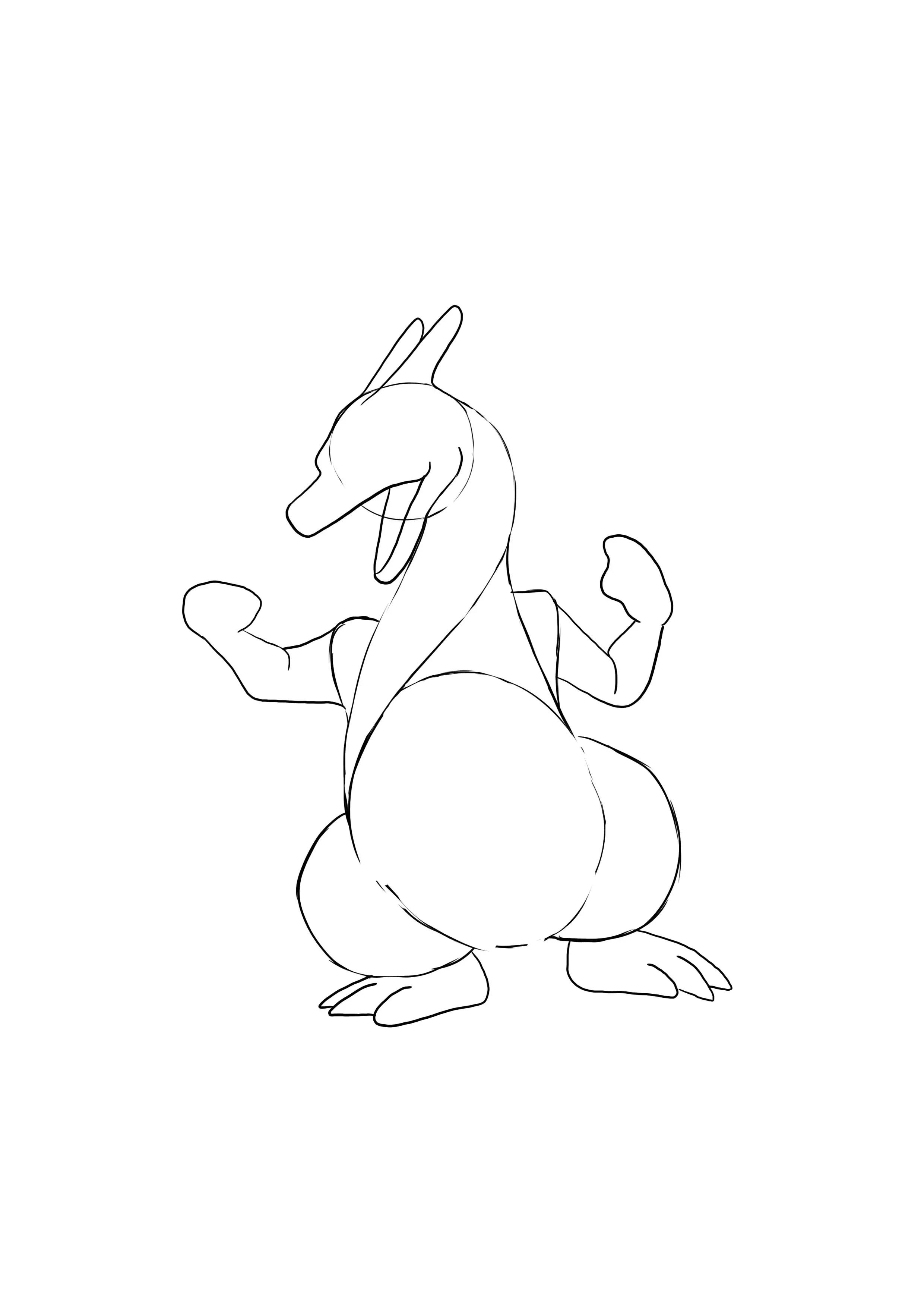 dessin des bras et des pieds de dracaufeu