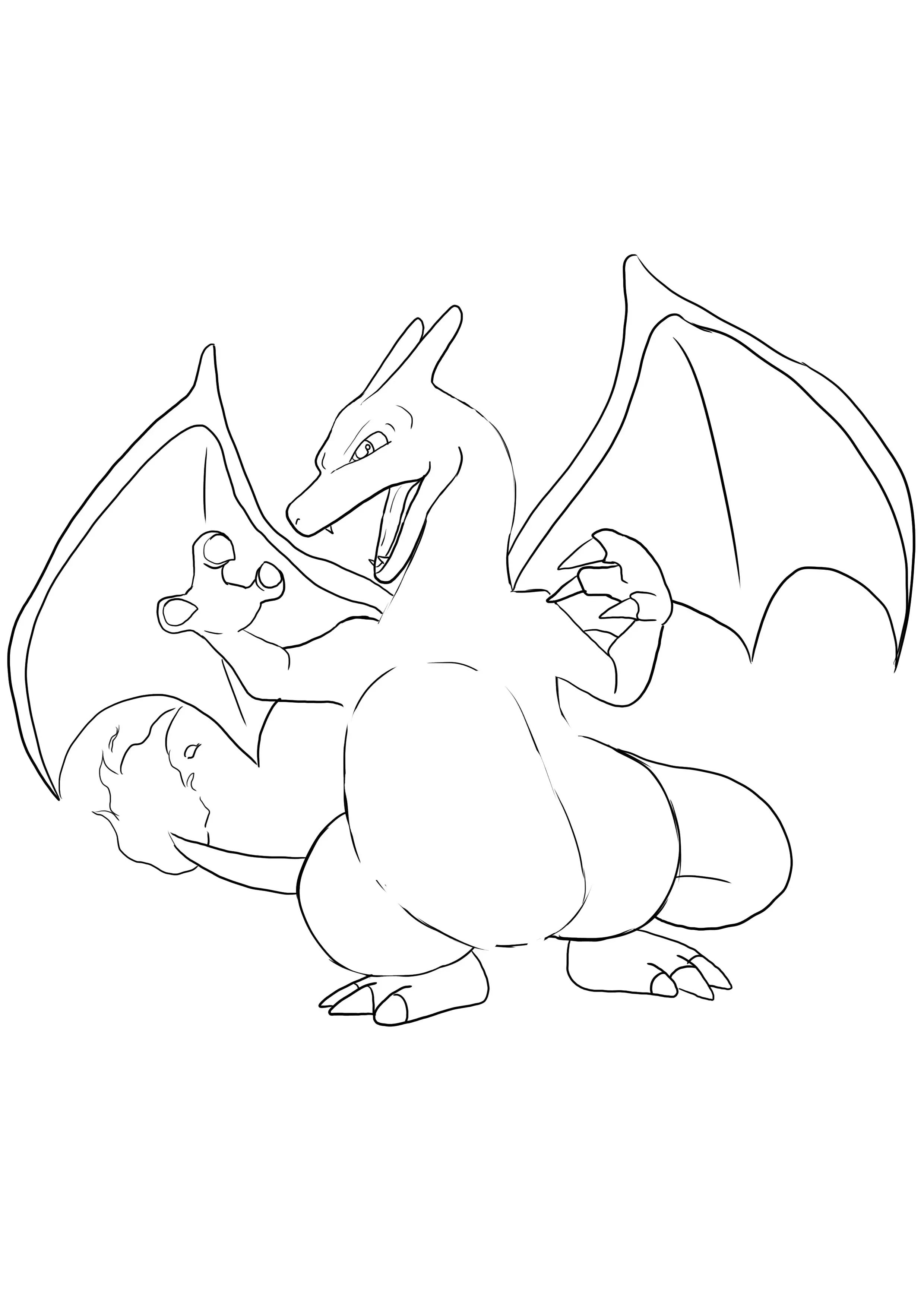 dessin fini de dracaufeu