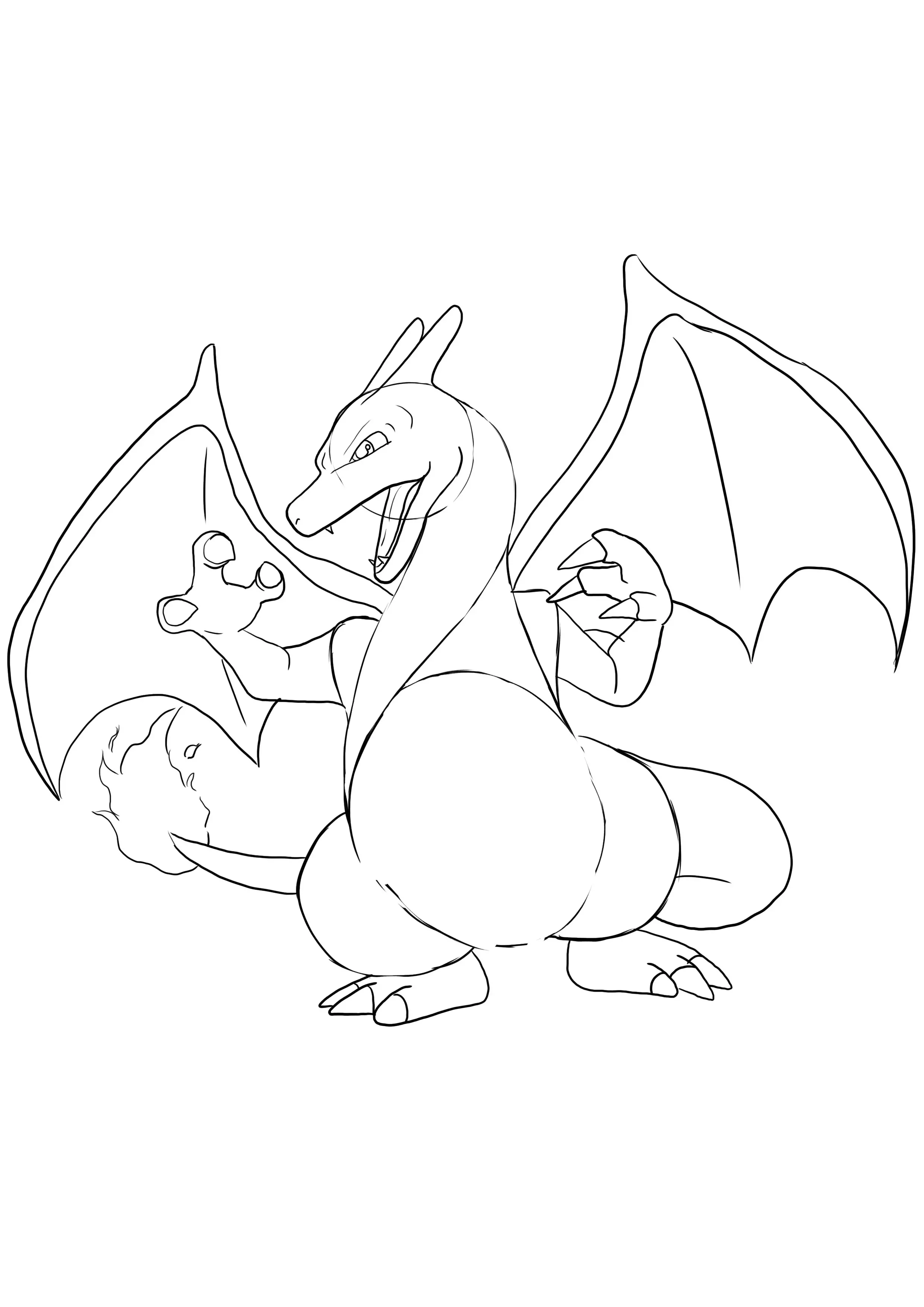 dessin de la queue de dracaufeu