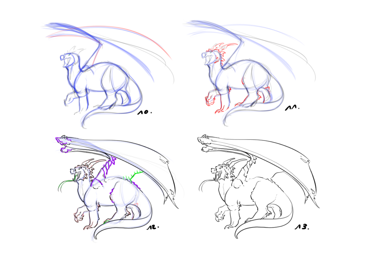 dessiner un dragon étape 3