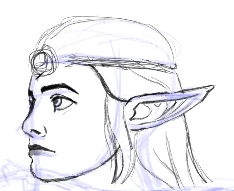 dessiner la chevelure d'un elfe