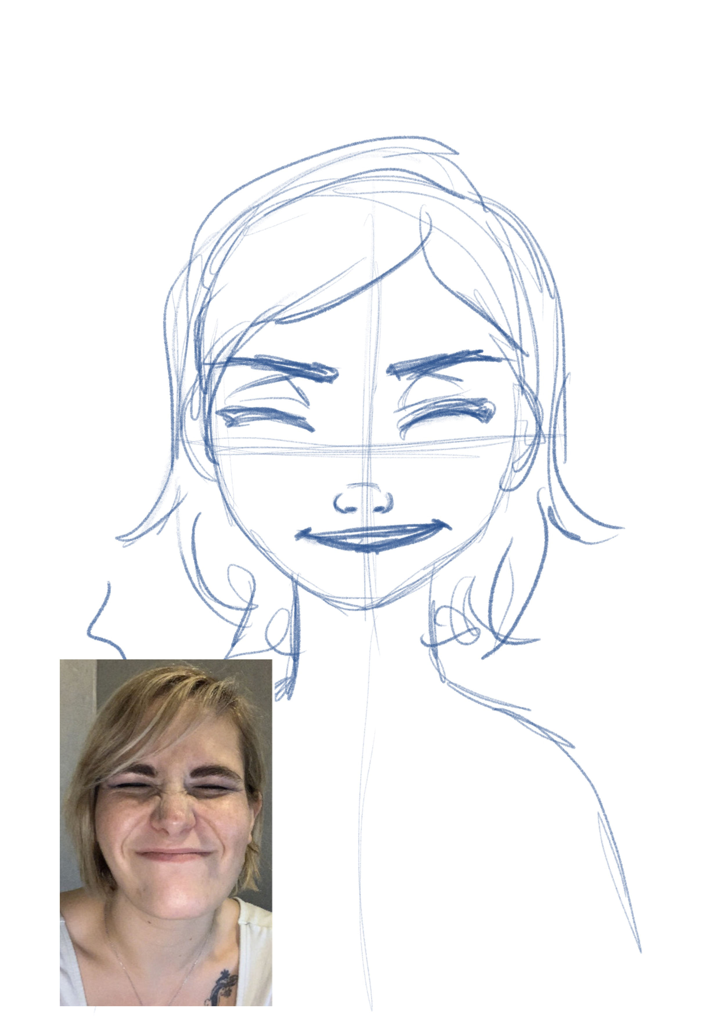 croquis du dessin de l’expression de la joie