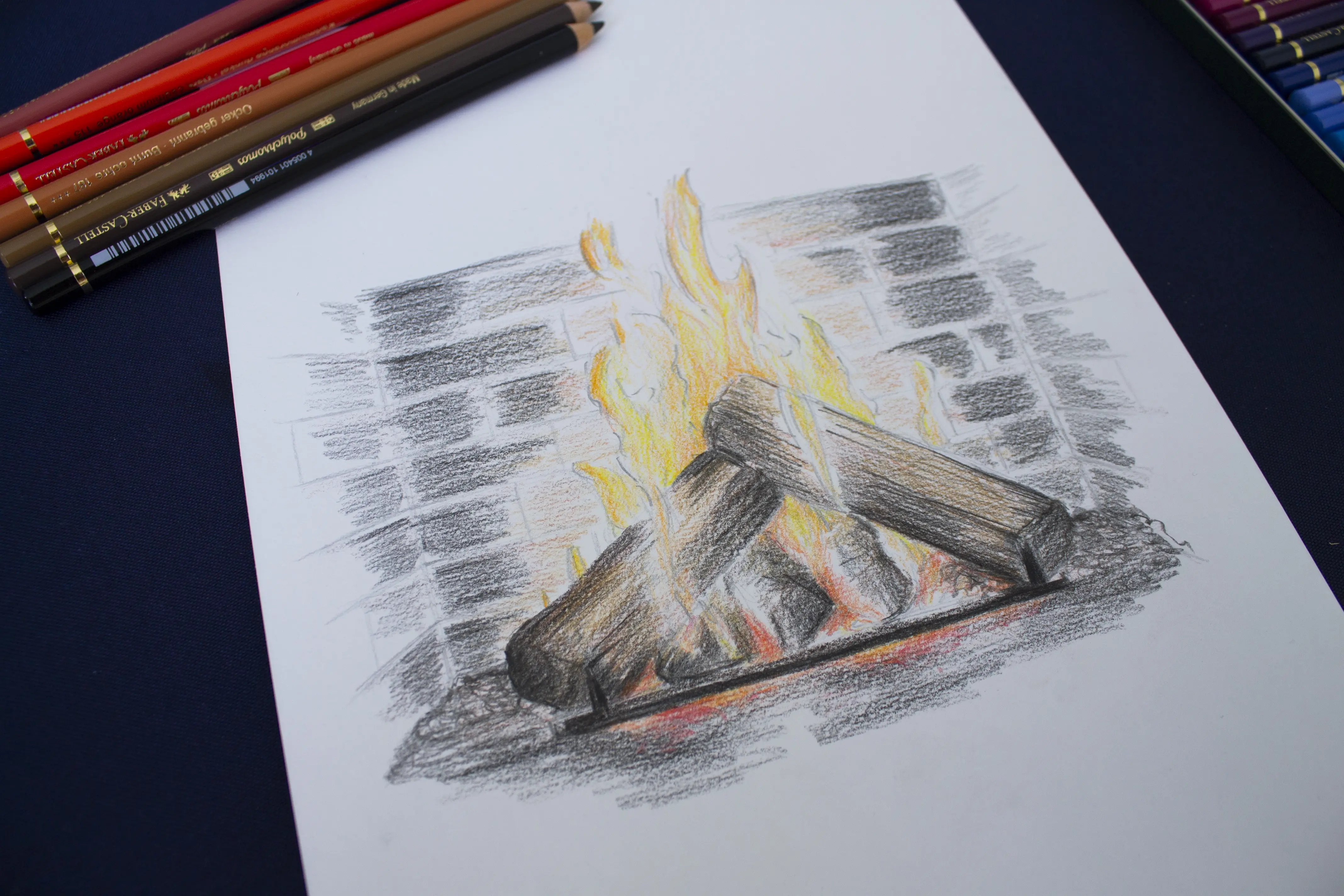 dessiner les contrastes du feu
