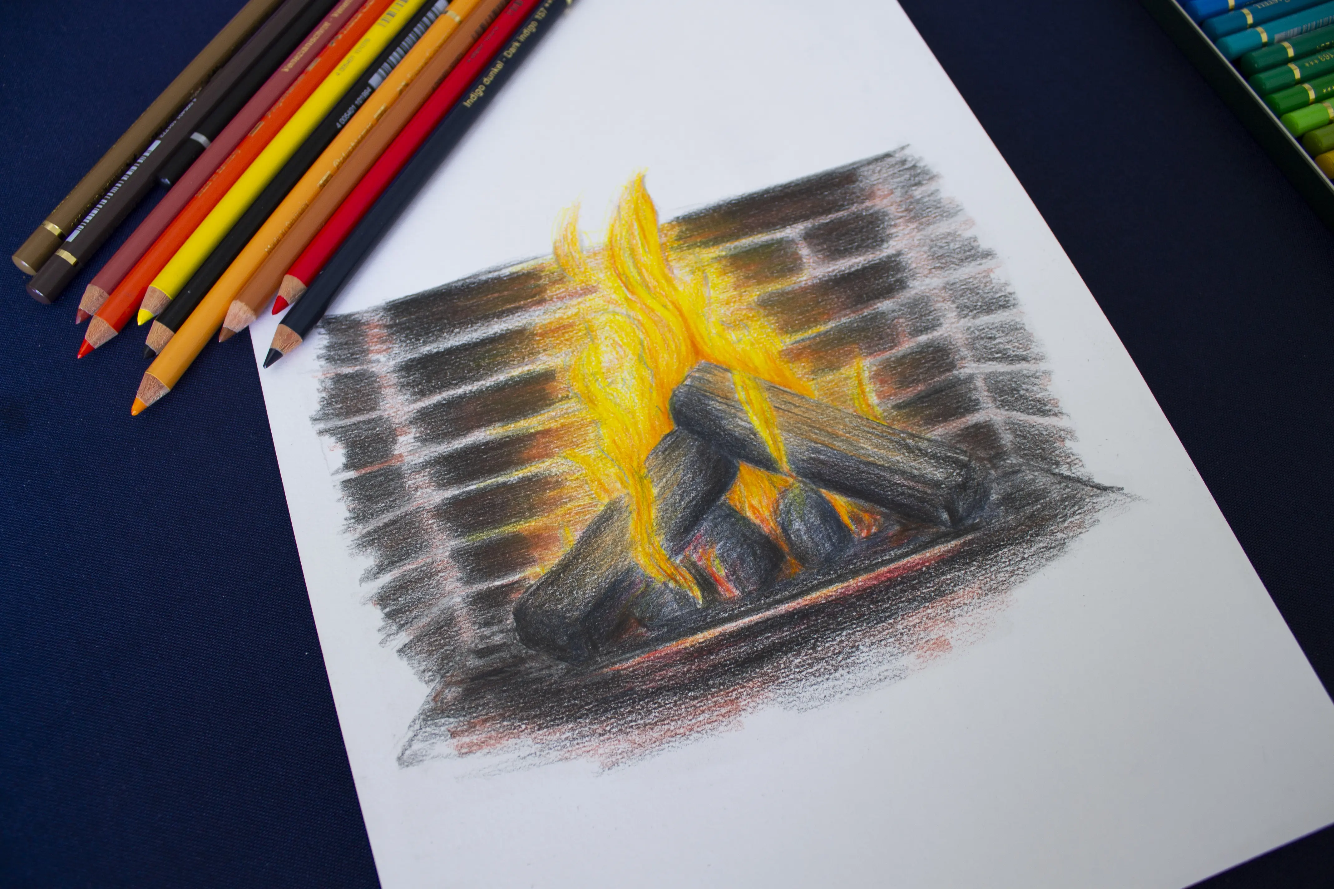 dessin de feu de cheminée