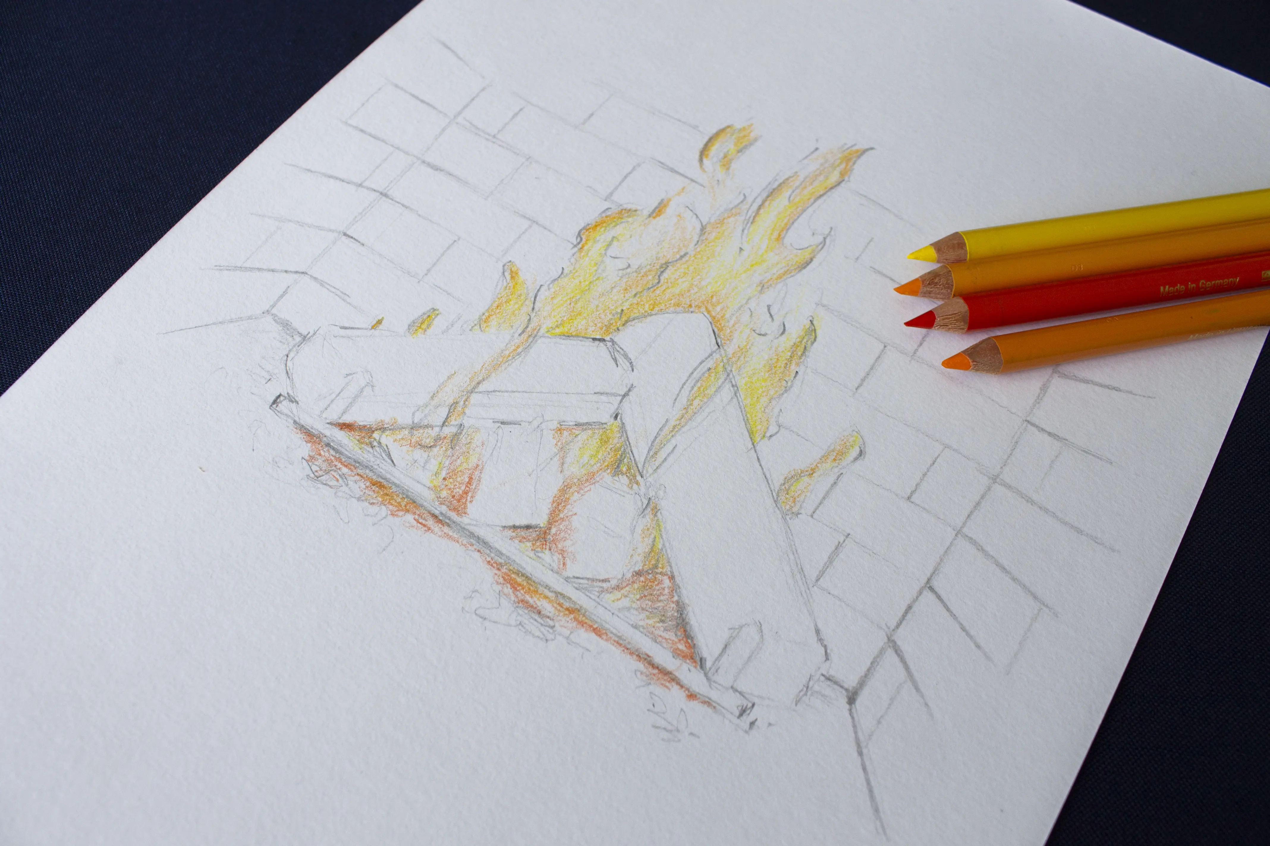 dessiner les différents tons du feu