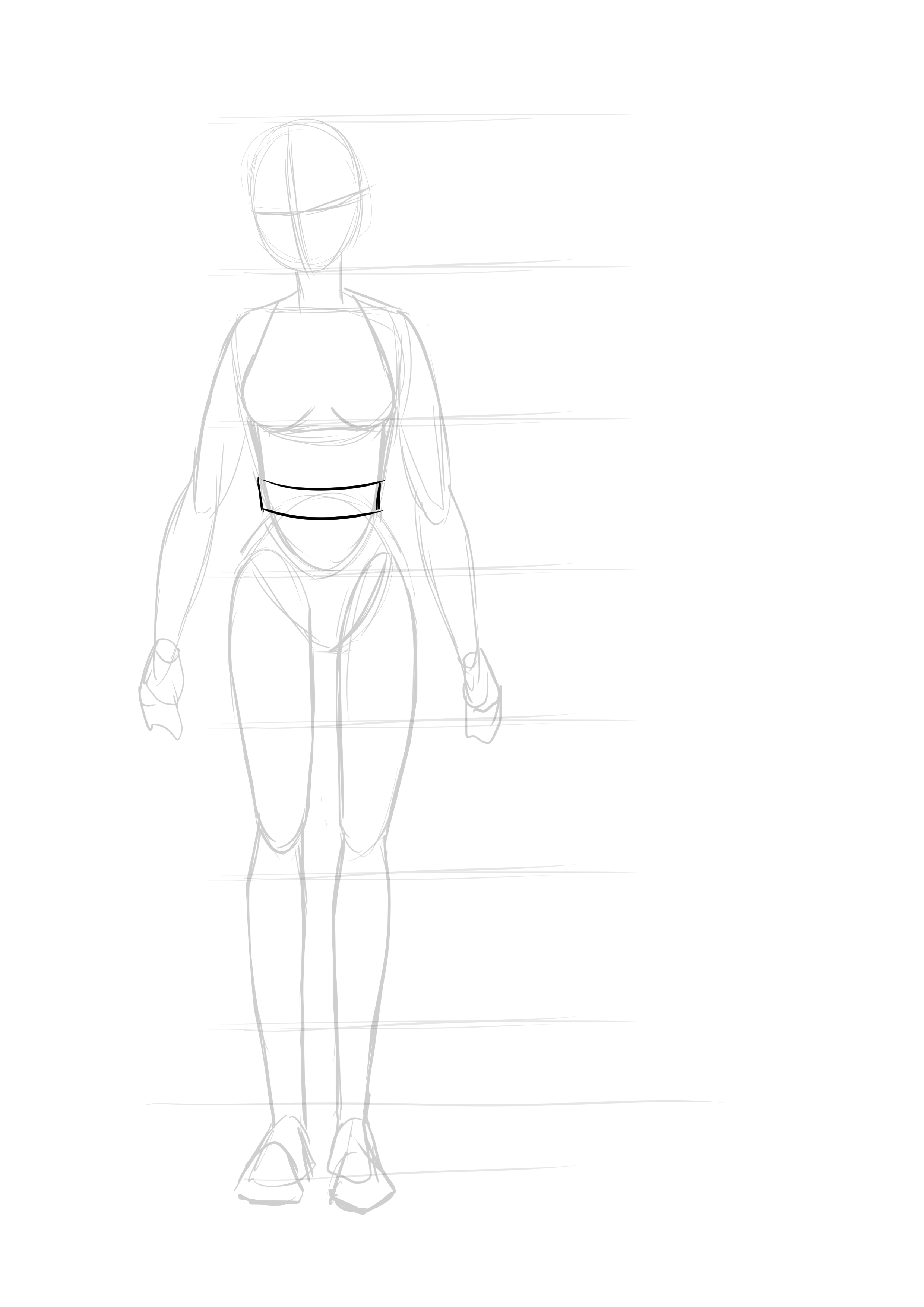 drawing of a manga character's belt