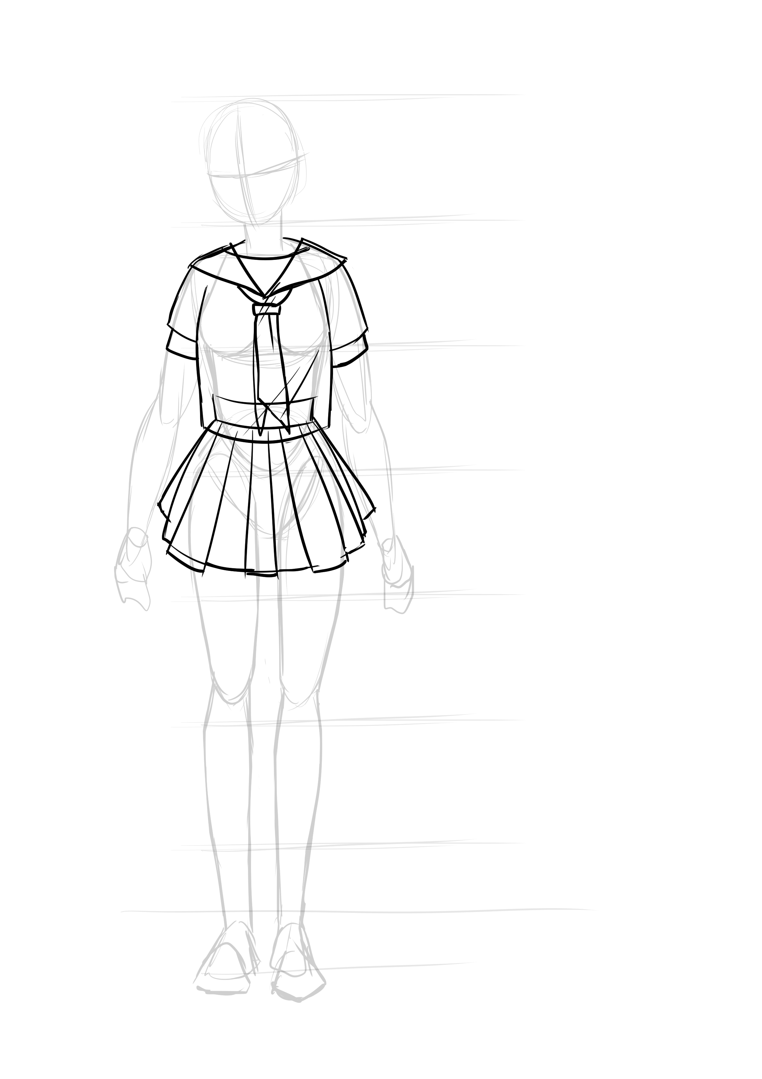 drawing of the bottom part of the scarf