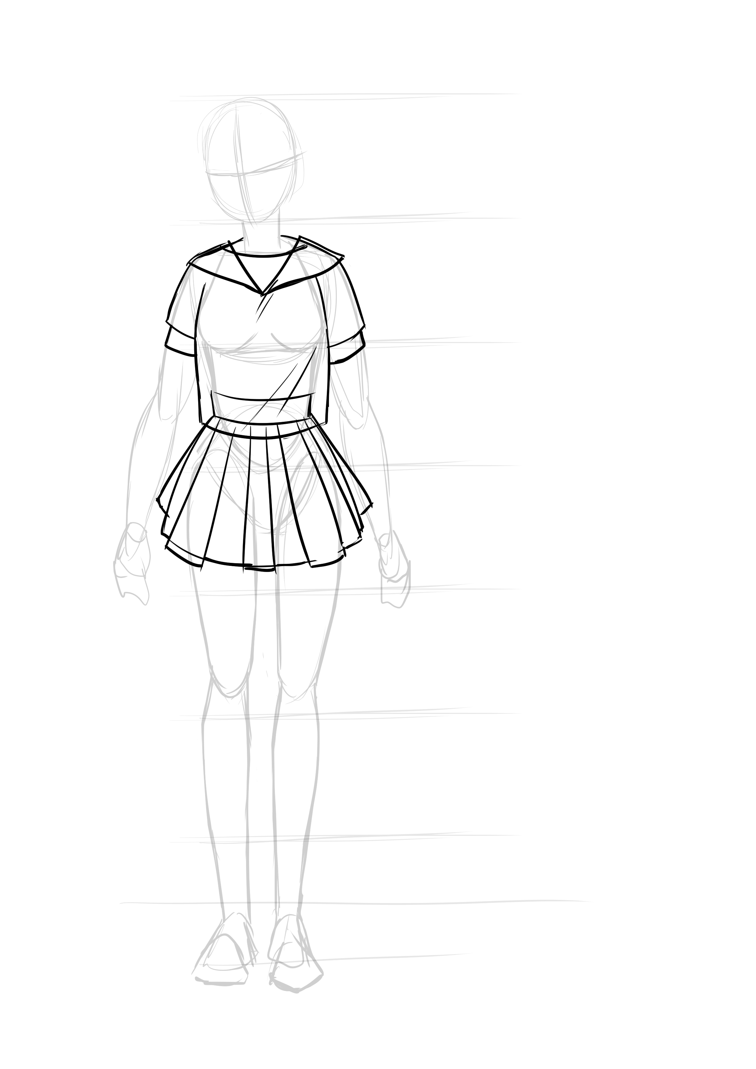 draw of a small manga girl's collar