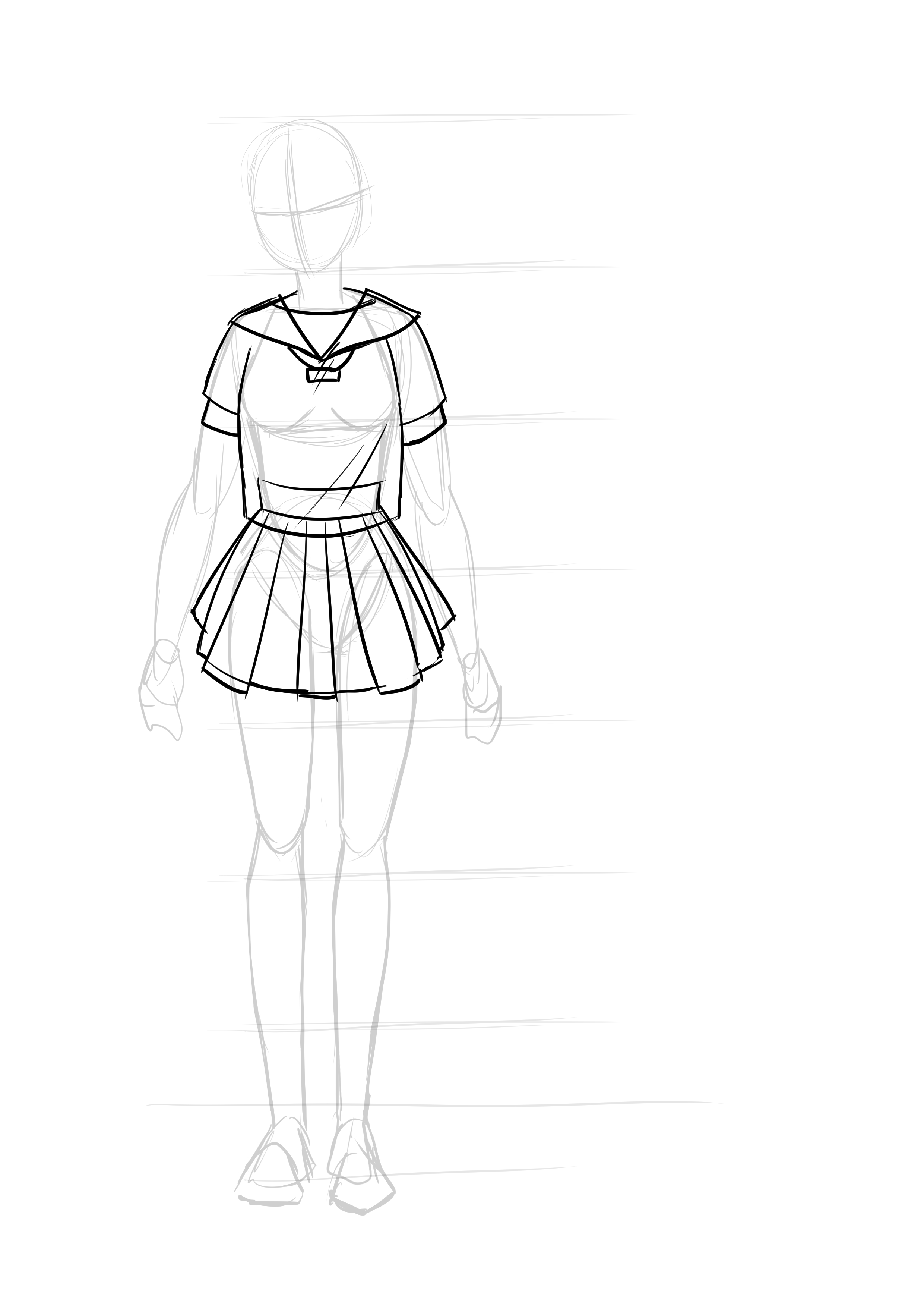 drawing of a small manga girl's scarf