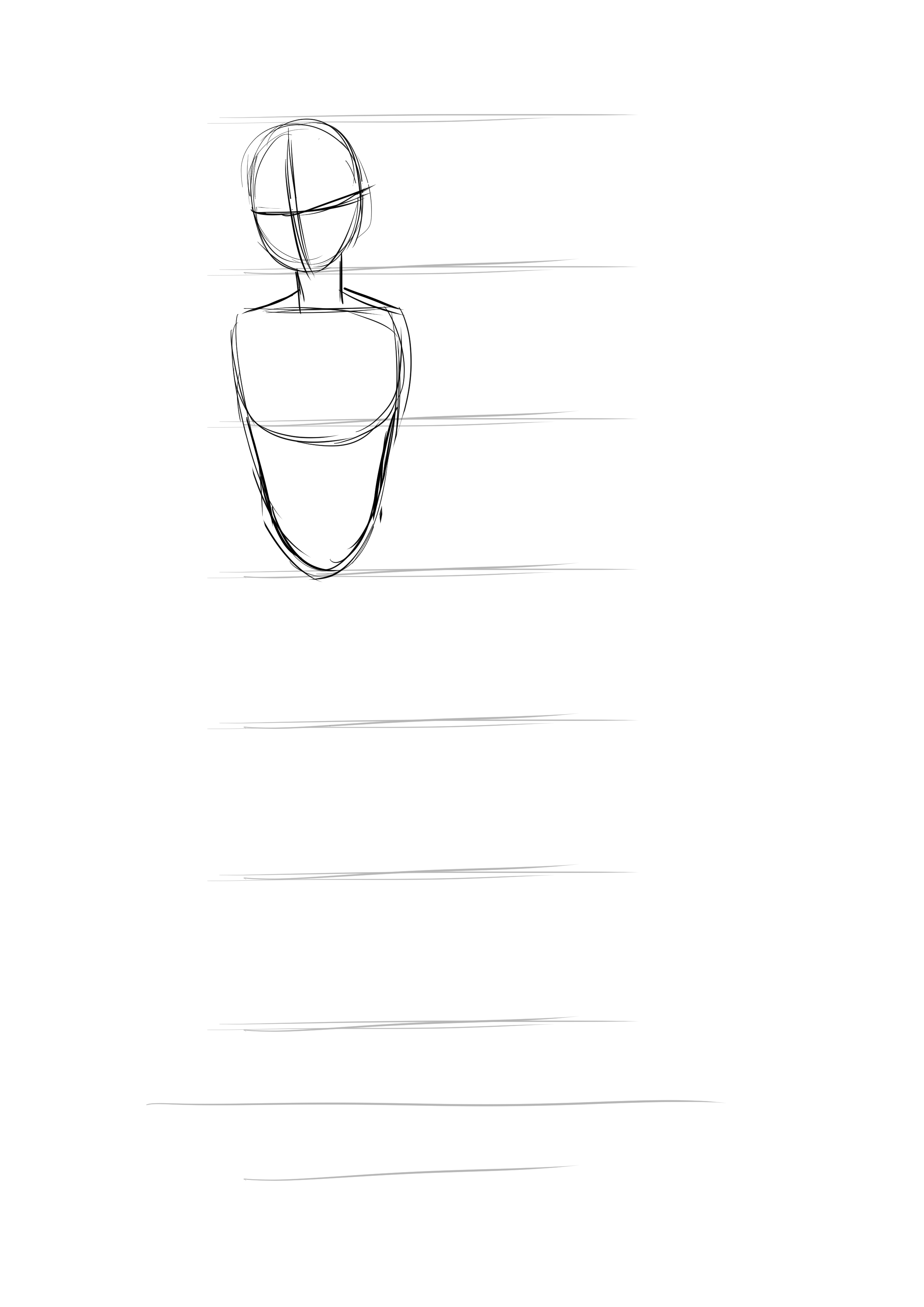 drawing of the manga character's trapezoids