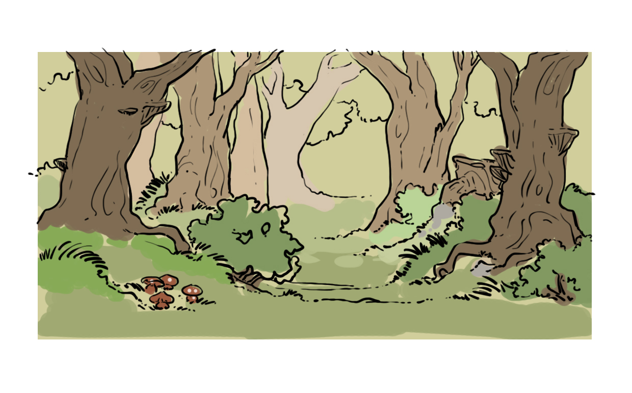 mettre en couleur le sol de la forêt