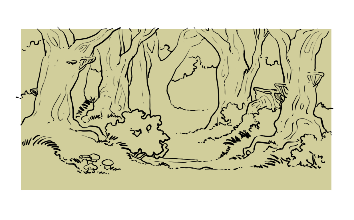 dessin de la forêt passé au propre