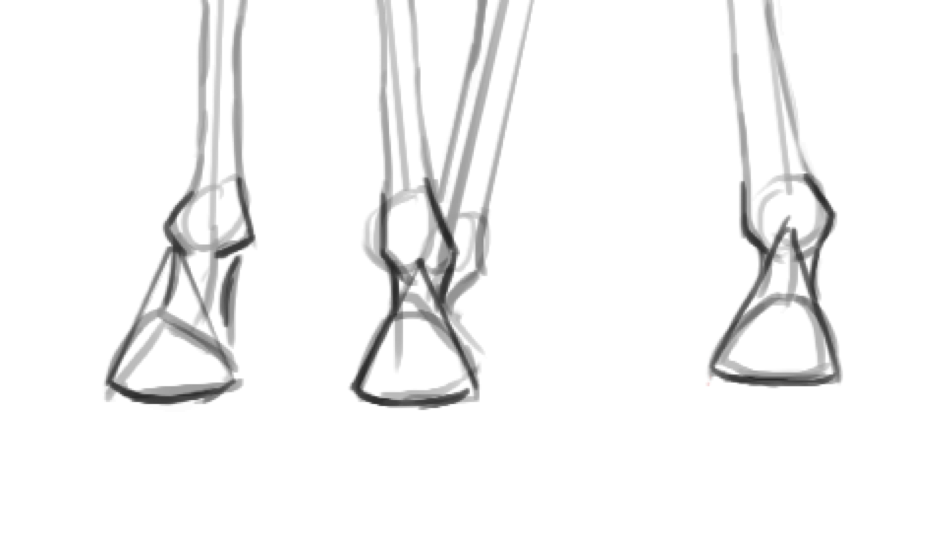 Dessiner les sabots de la girafe, étape 2