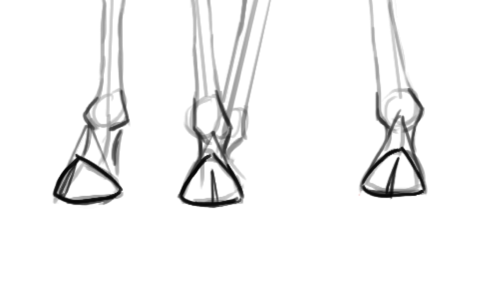 Dessiner les sabots de la girafe, étape 3