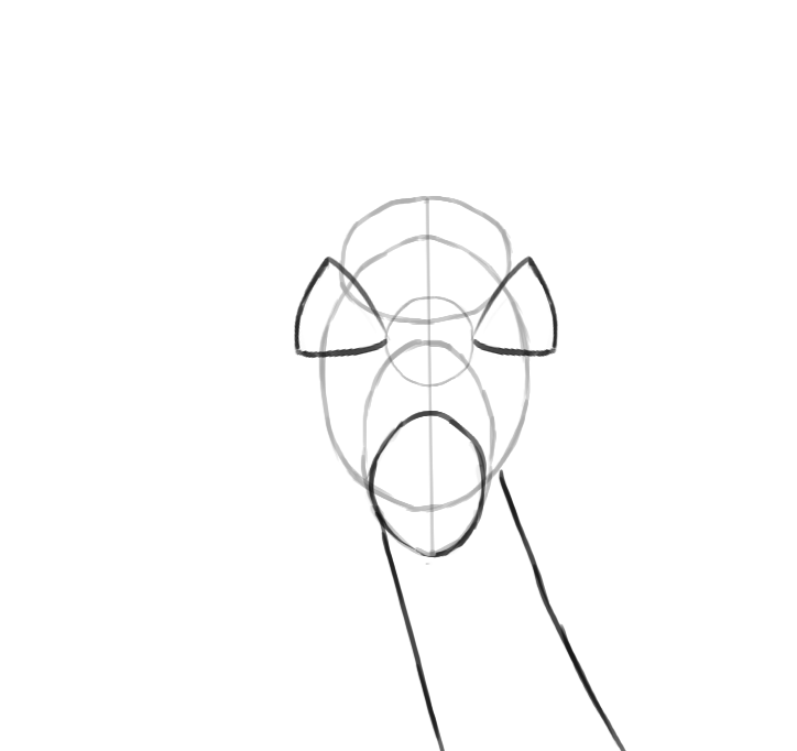 Dessiner la tête de la girafe, étape 2