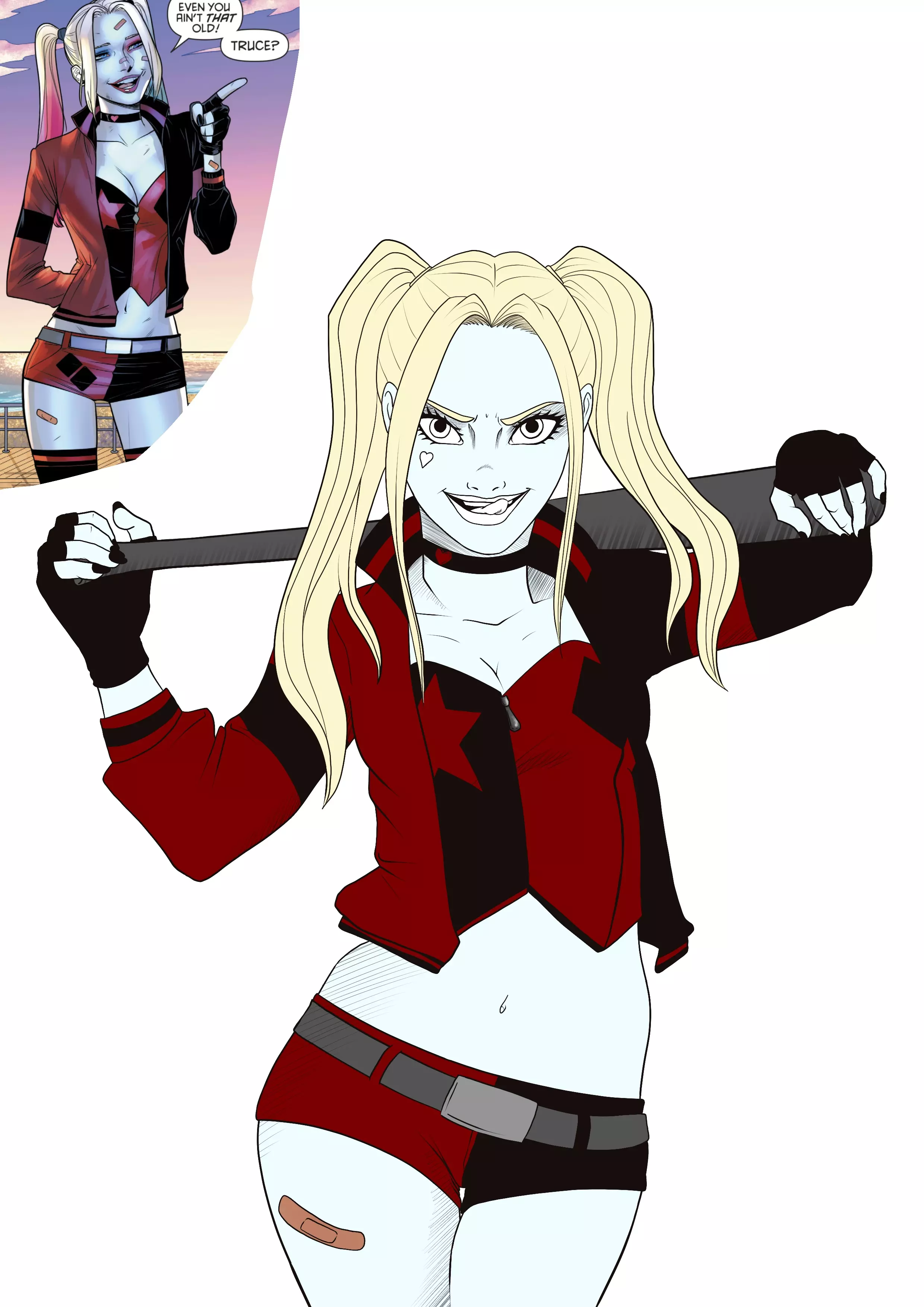 dessin en couleur des vêtements d'harley quinn