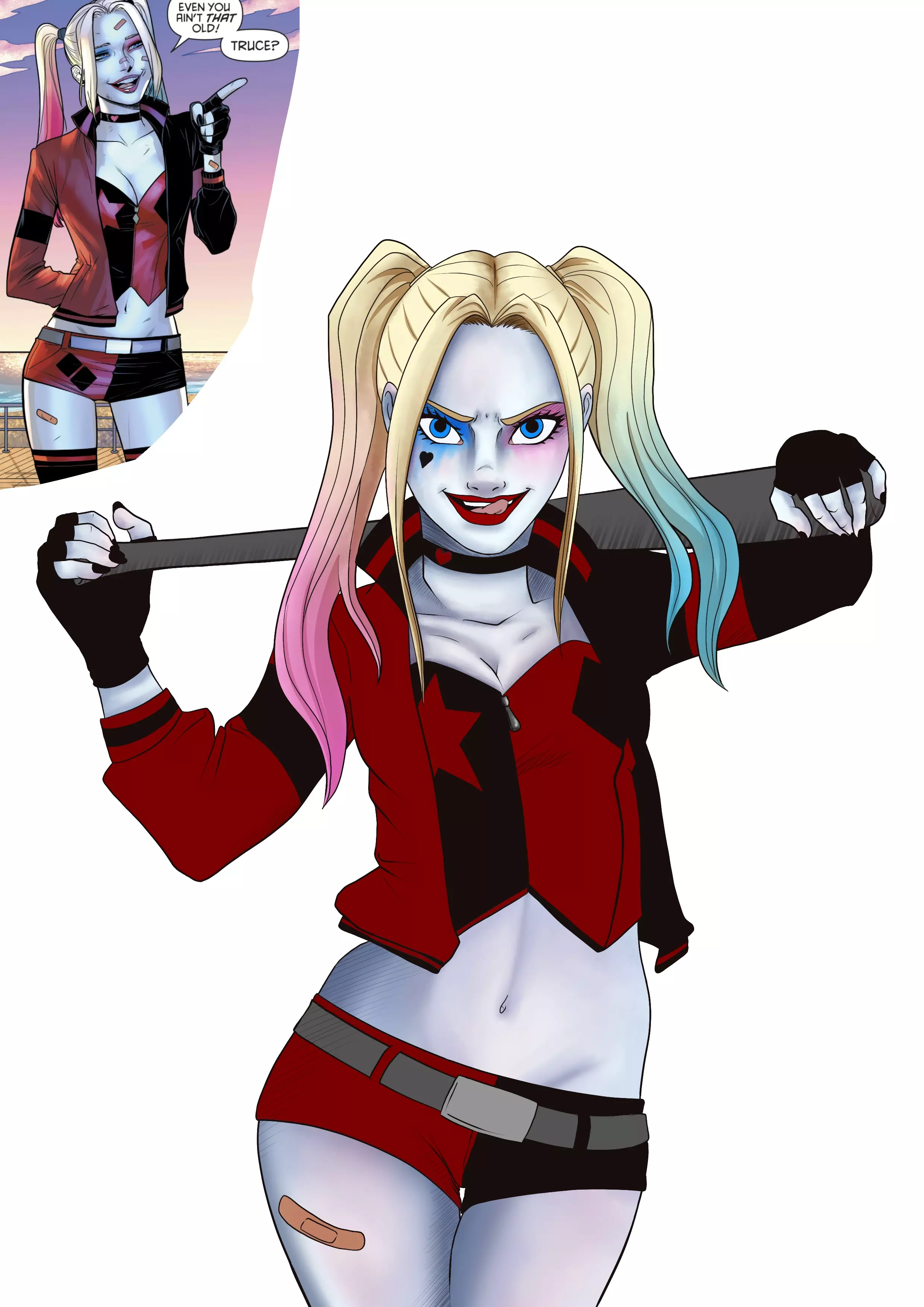 dessin du maquillage d’harley quinn