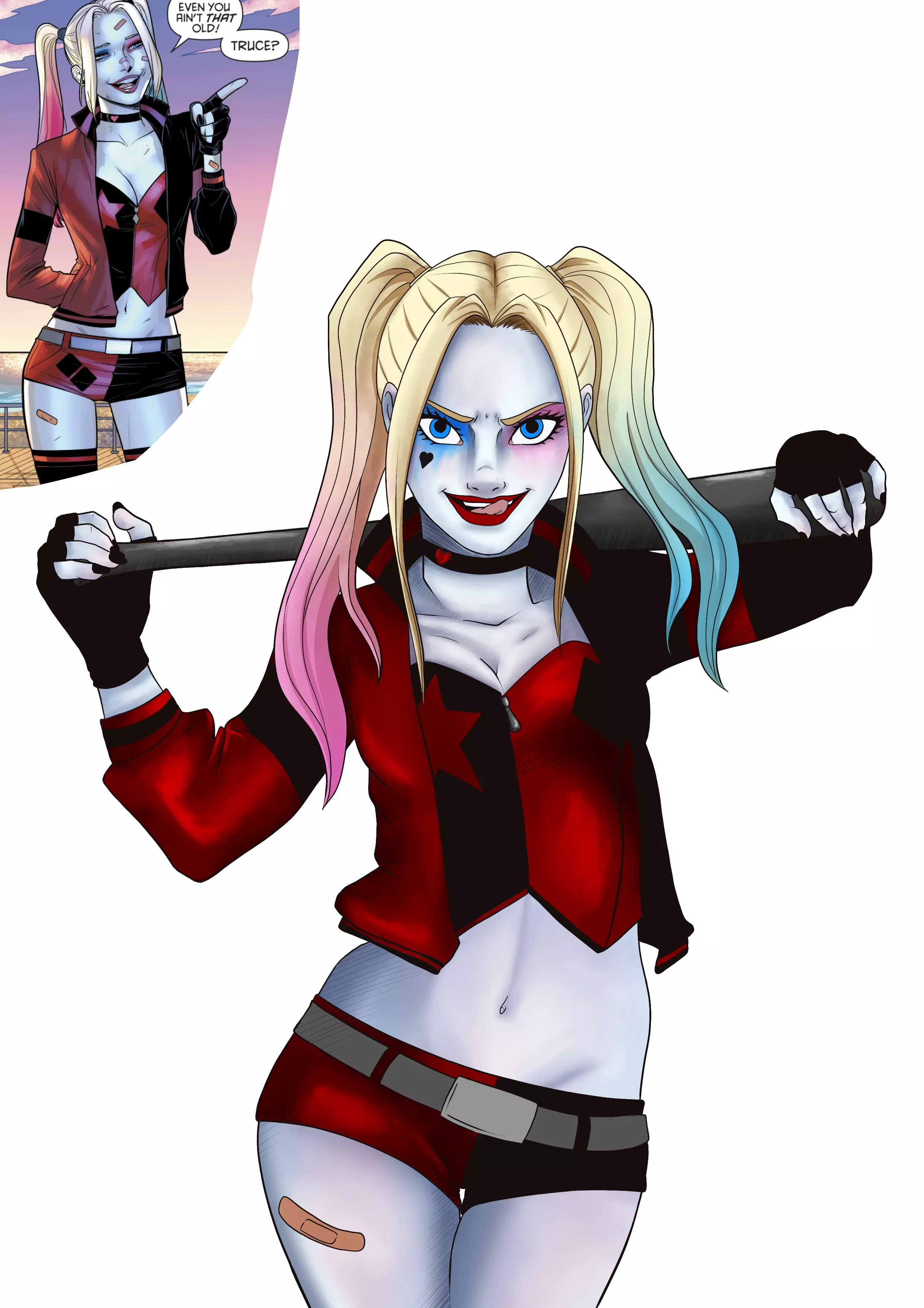 dessin des ombres des vêtements d’harley quinn