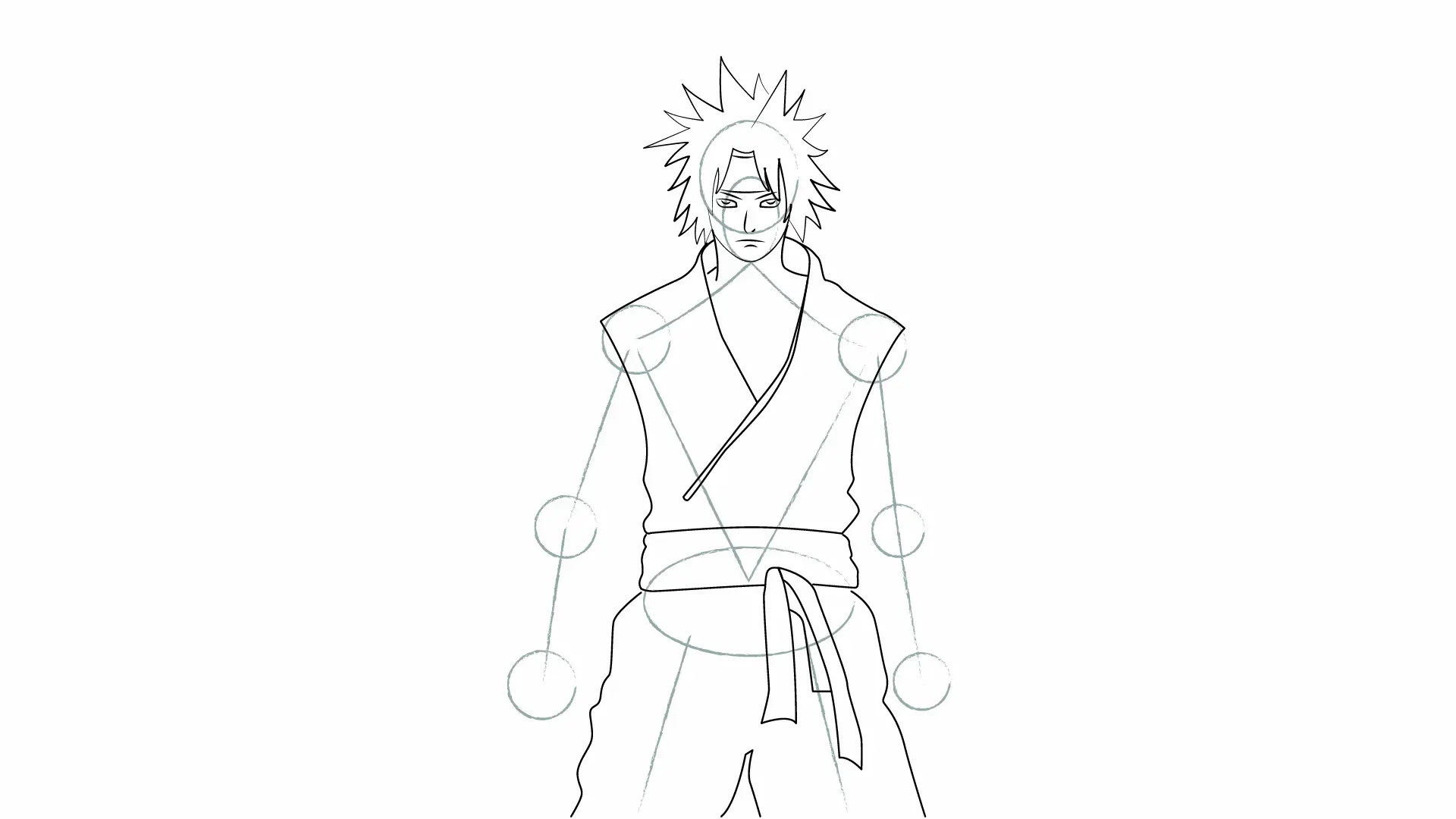 dessin du corps d’un homme manga