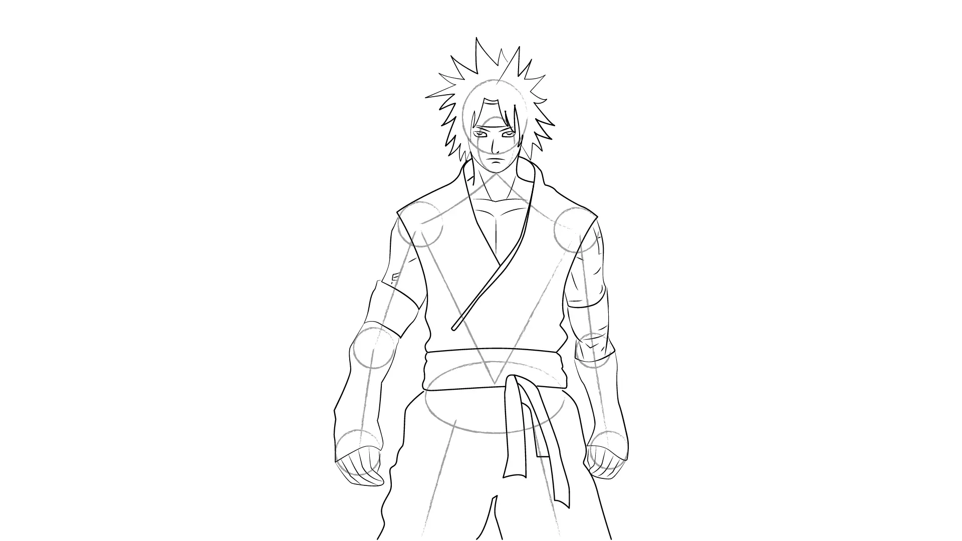 dessin des muscles d’un homme manga