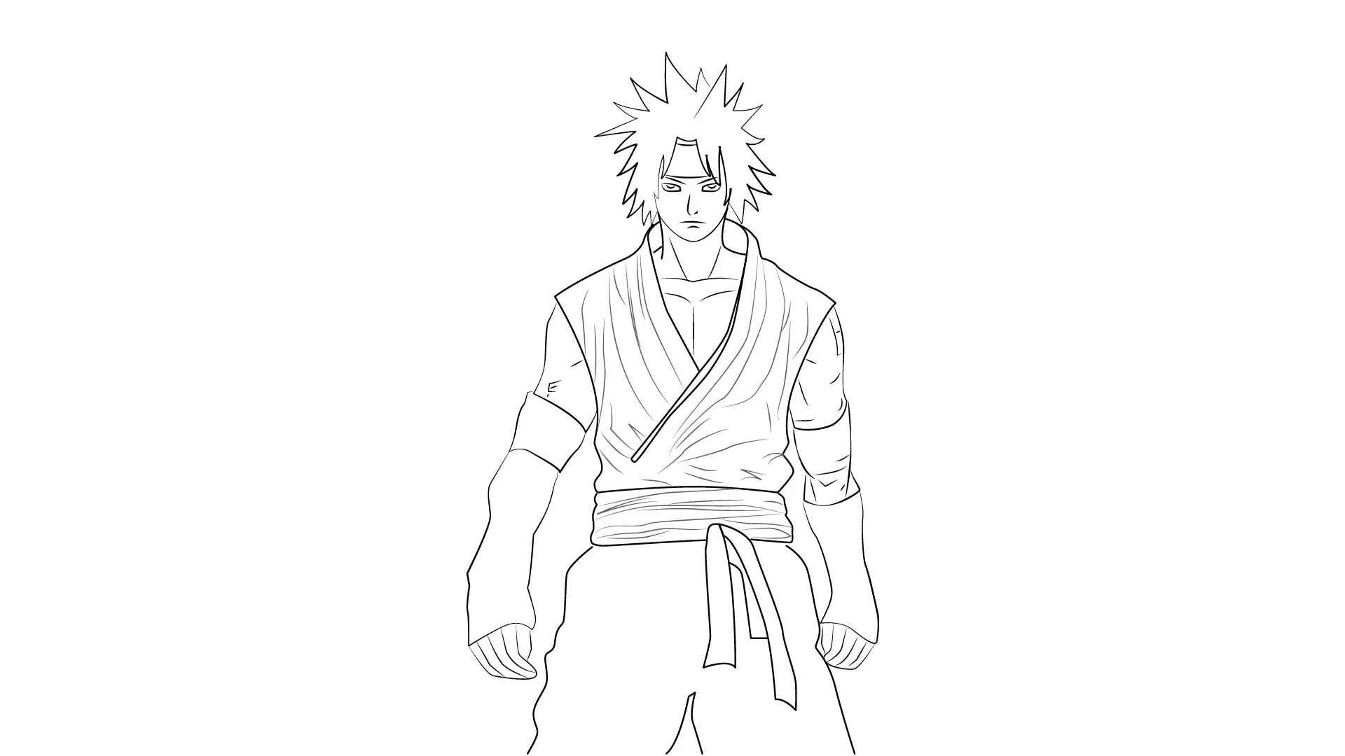 dessin de la tenue d’un homme manga