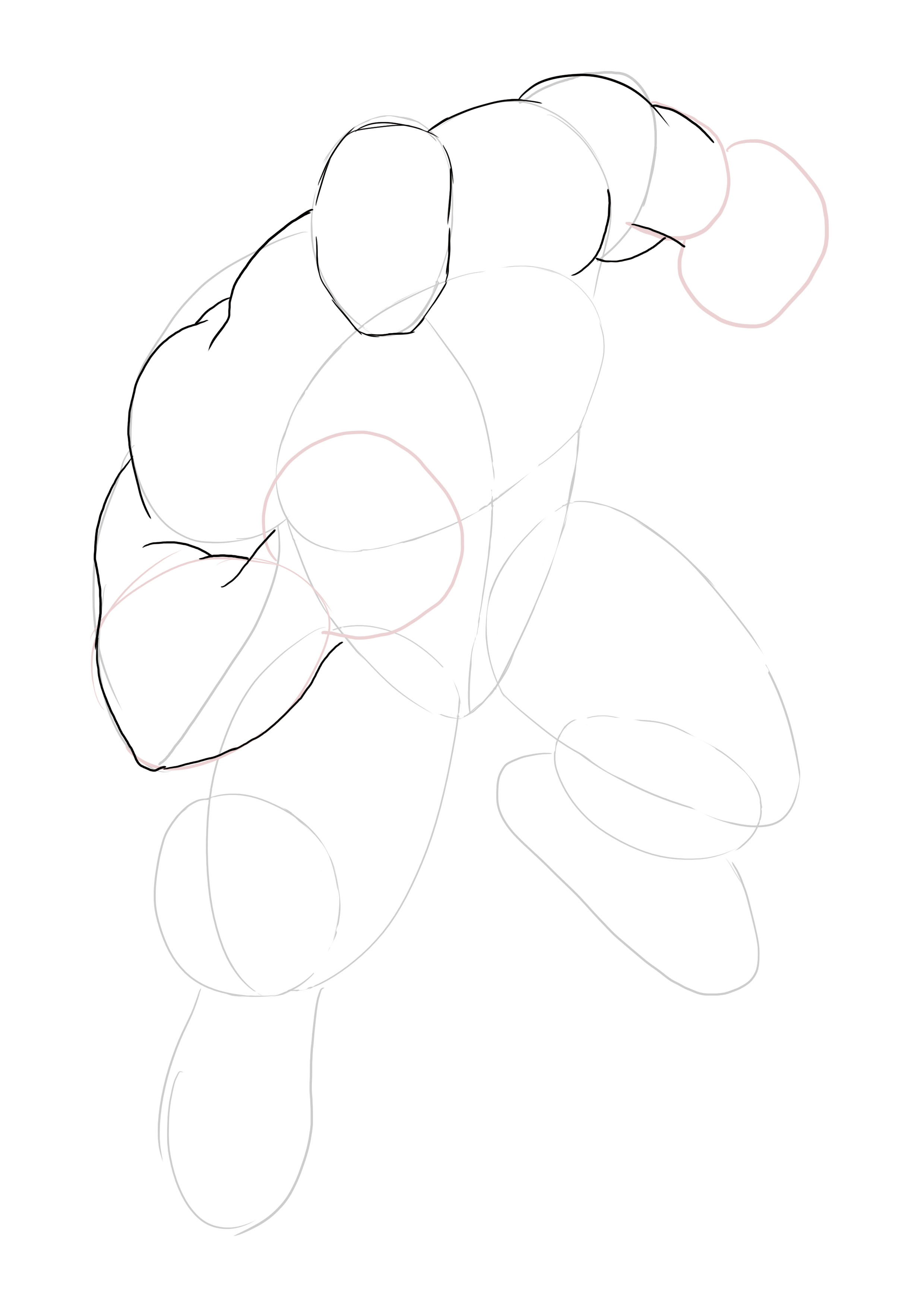 dessiner Hulk au propre étape 1