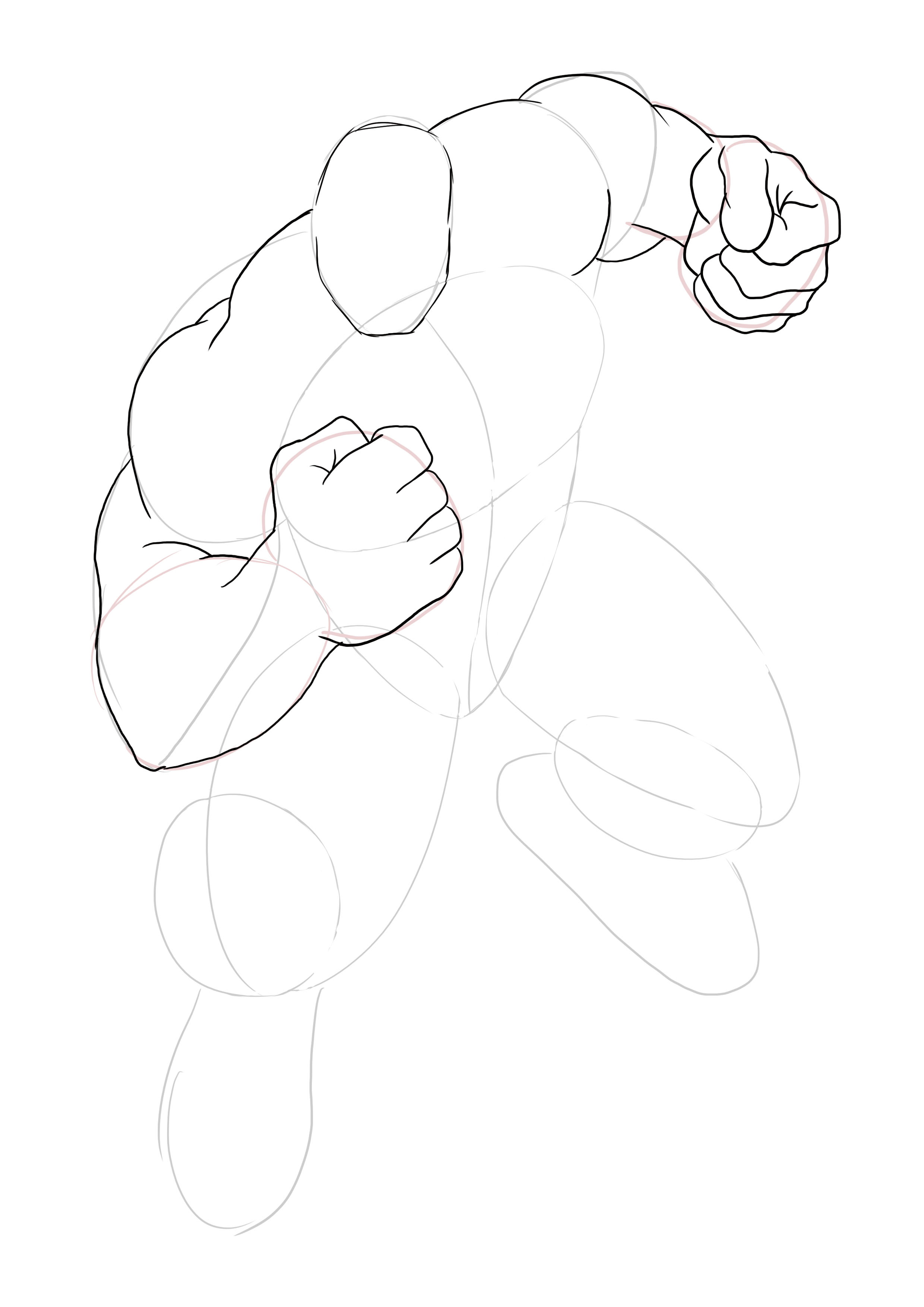 dessiner Hulk au propre étape 3