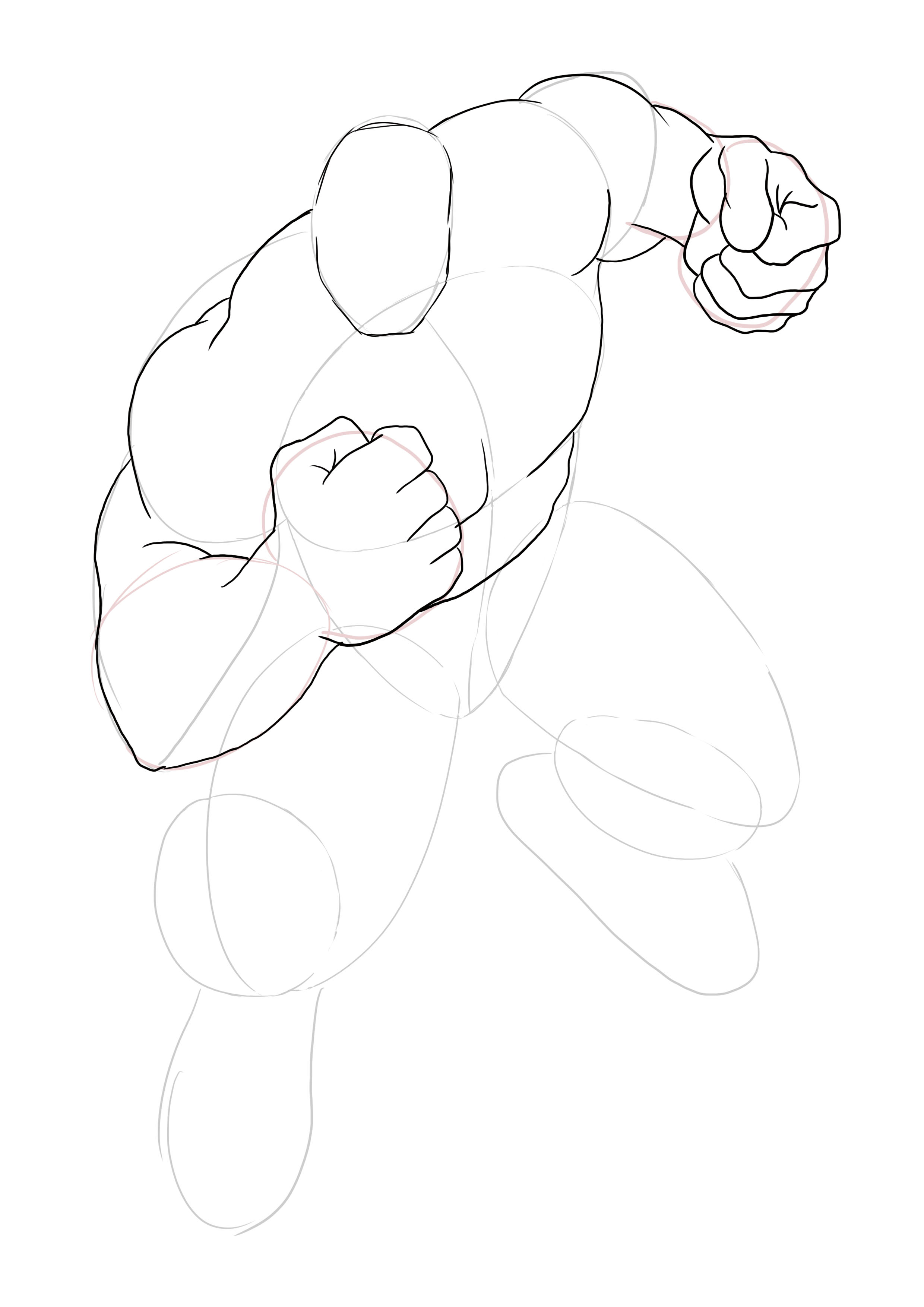 dessiner Hulk au propre étape 4