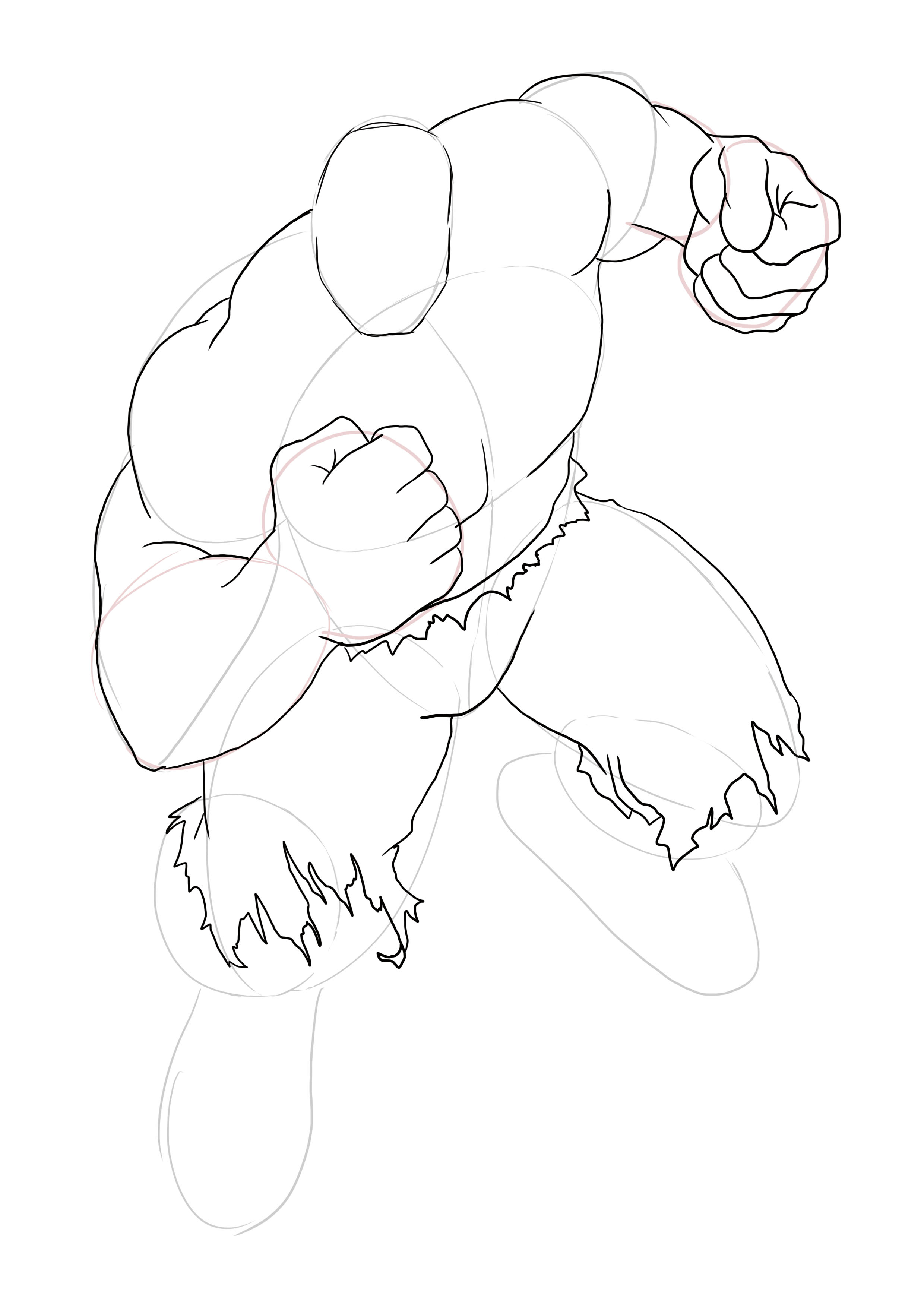 dessiner Hulk au propre étape 5