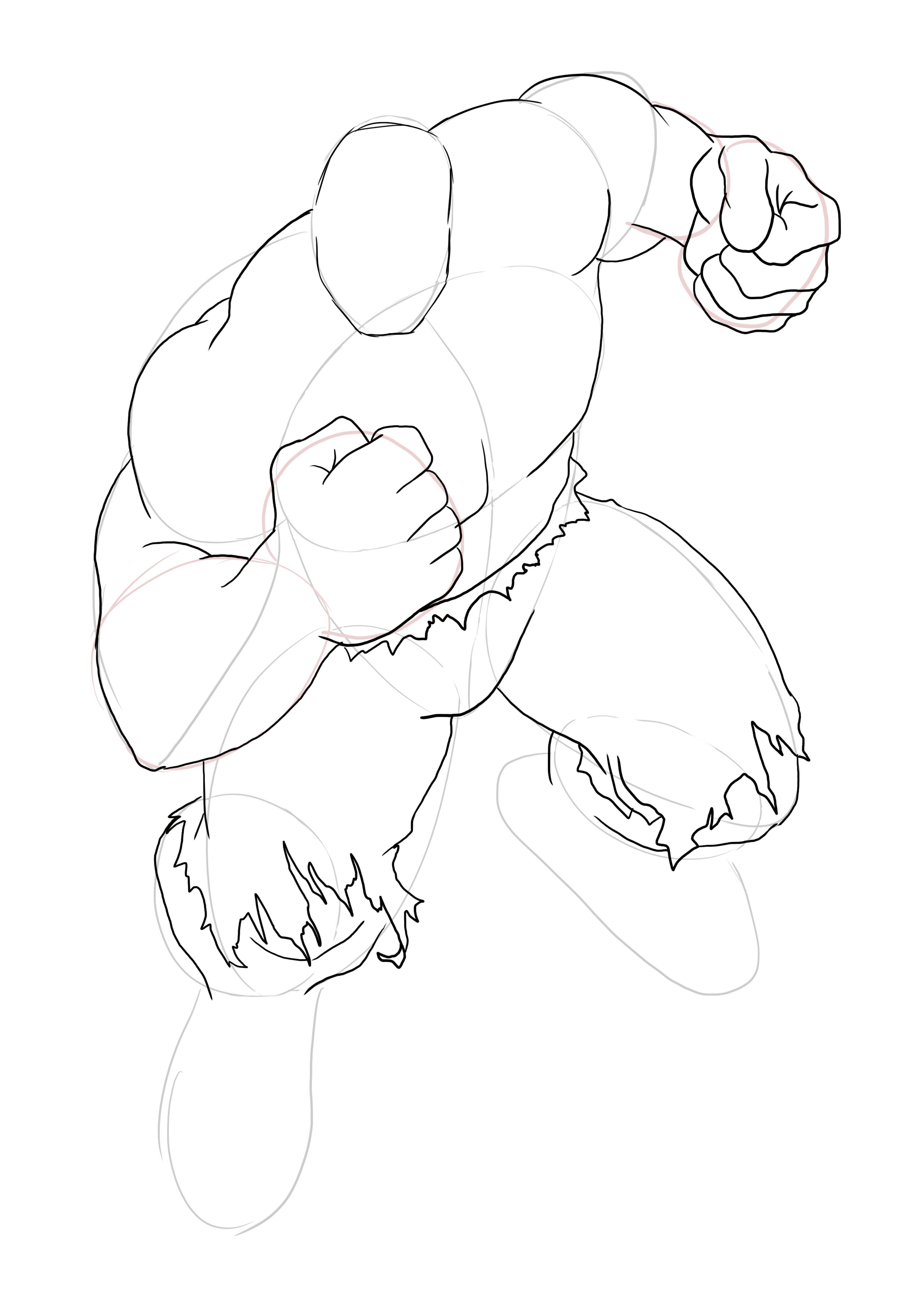 dessiner Hulk au propre étape 6