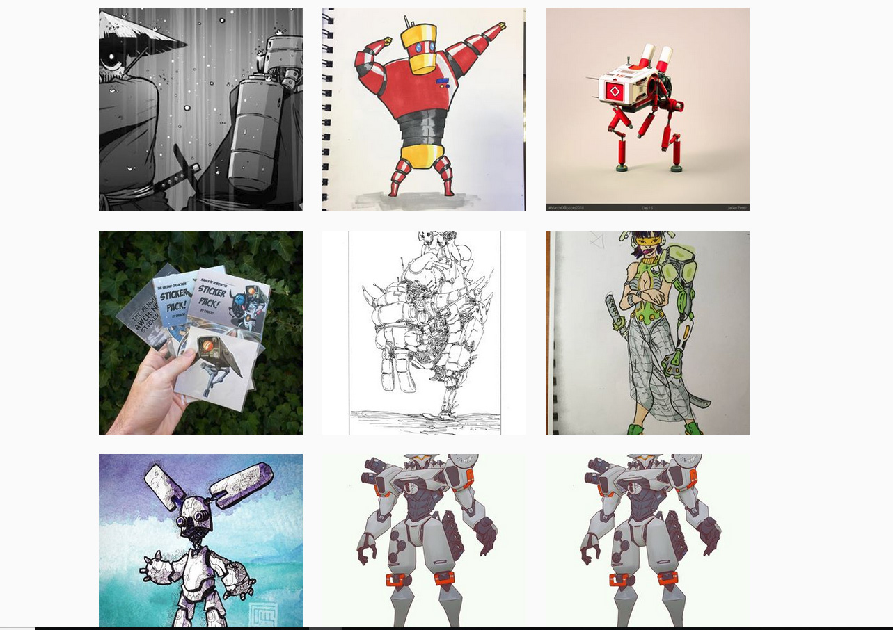 Exemple de challenge de dessin de robots