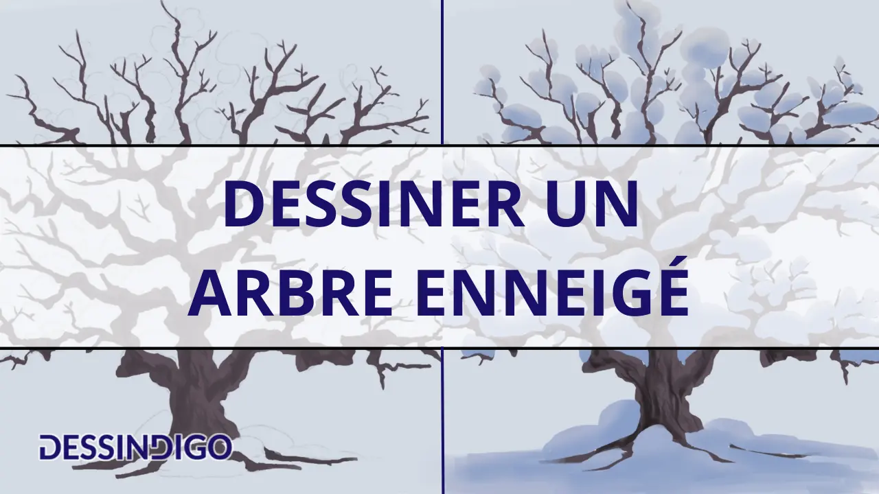 Dessiner un arbre enneigé