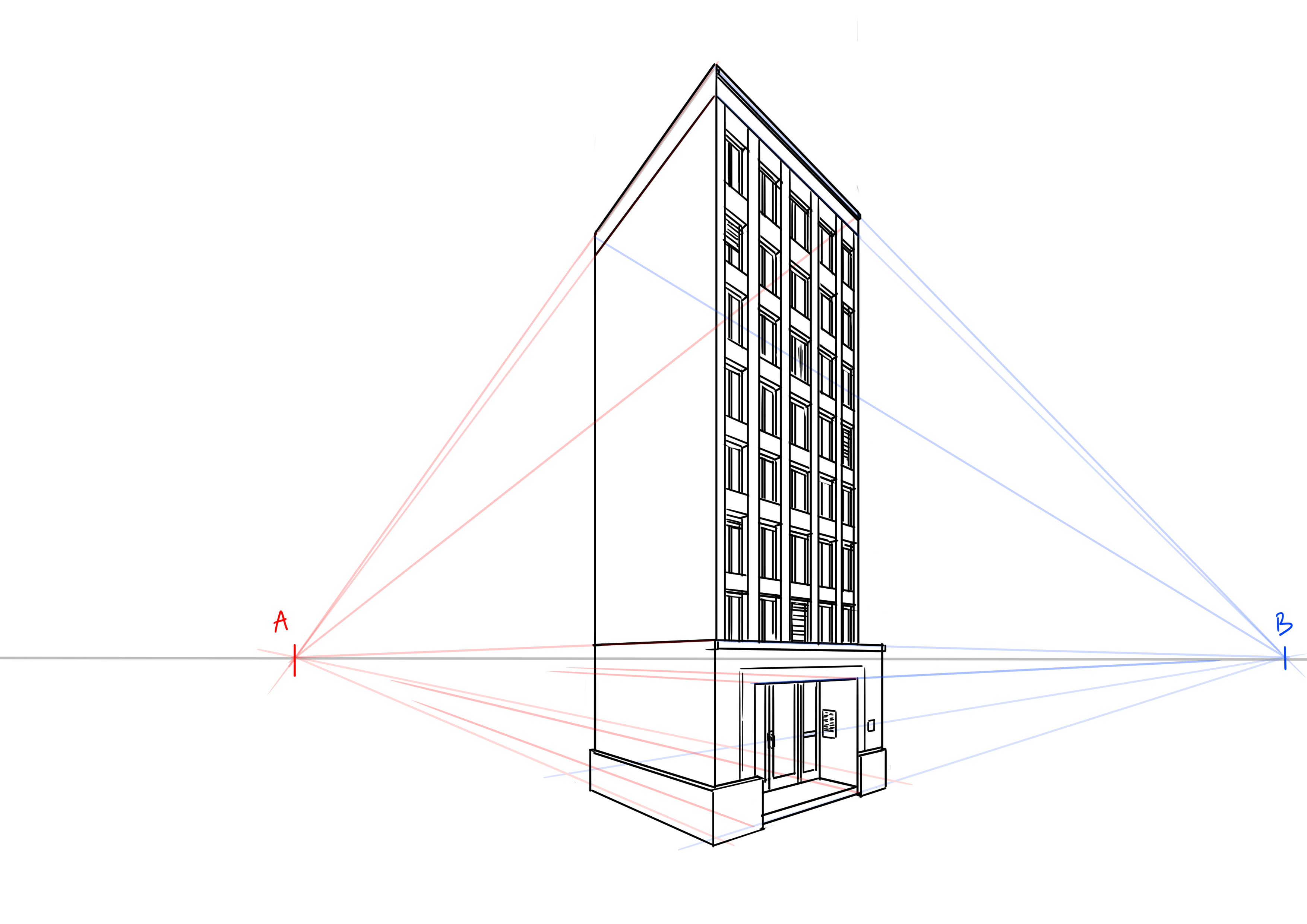 dessiner les détails de l’immeuble