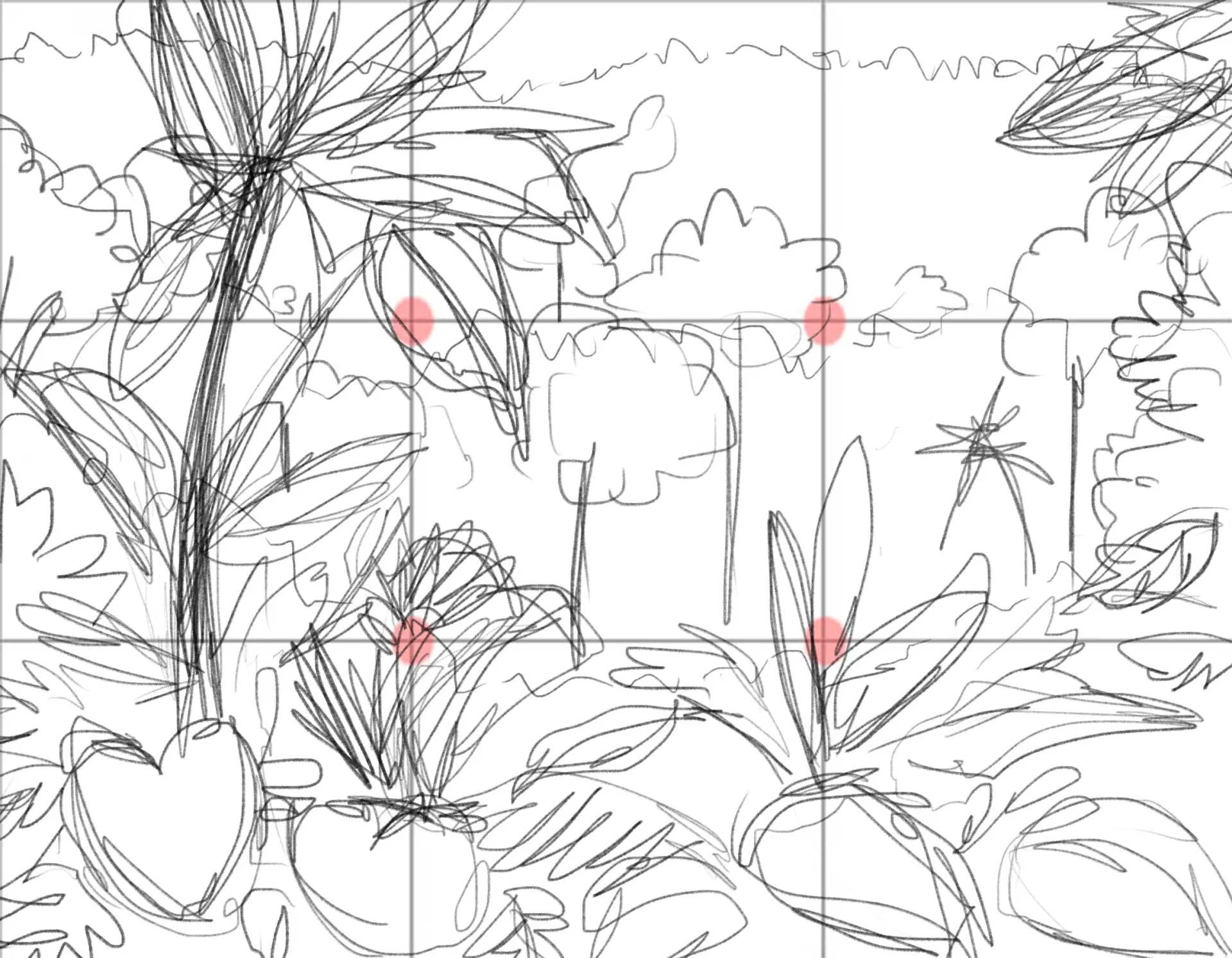 dessiner les feuilles de la jungle