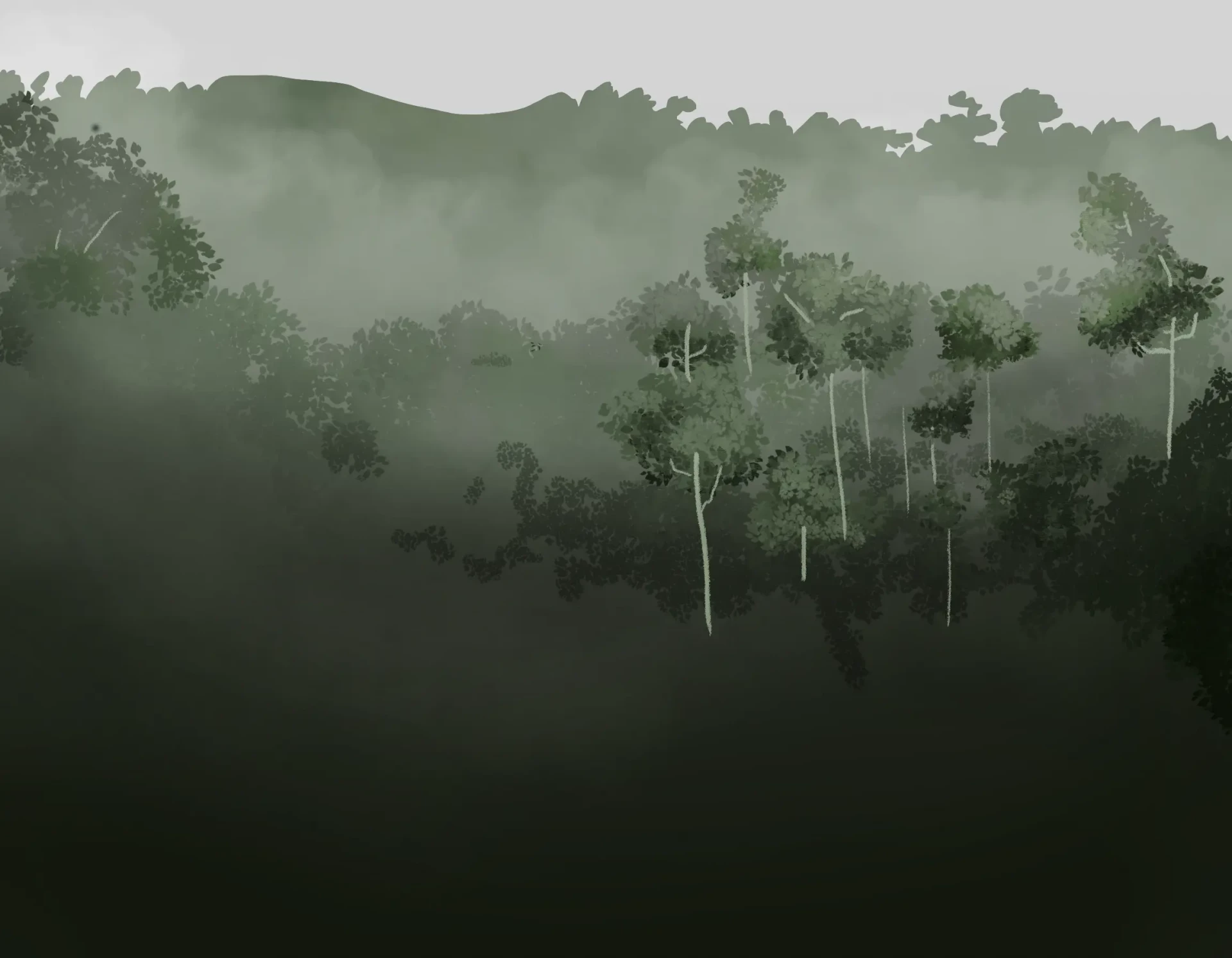 dessiner les troncs des arbres de la jungle
