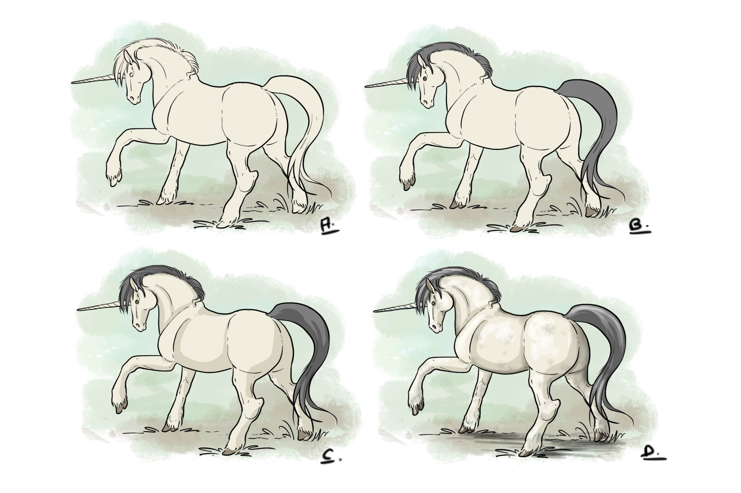 mettre en couleur le dessin de licorne