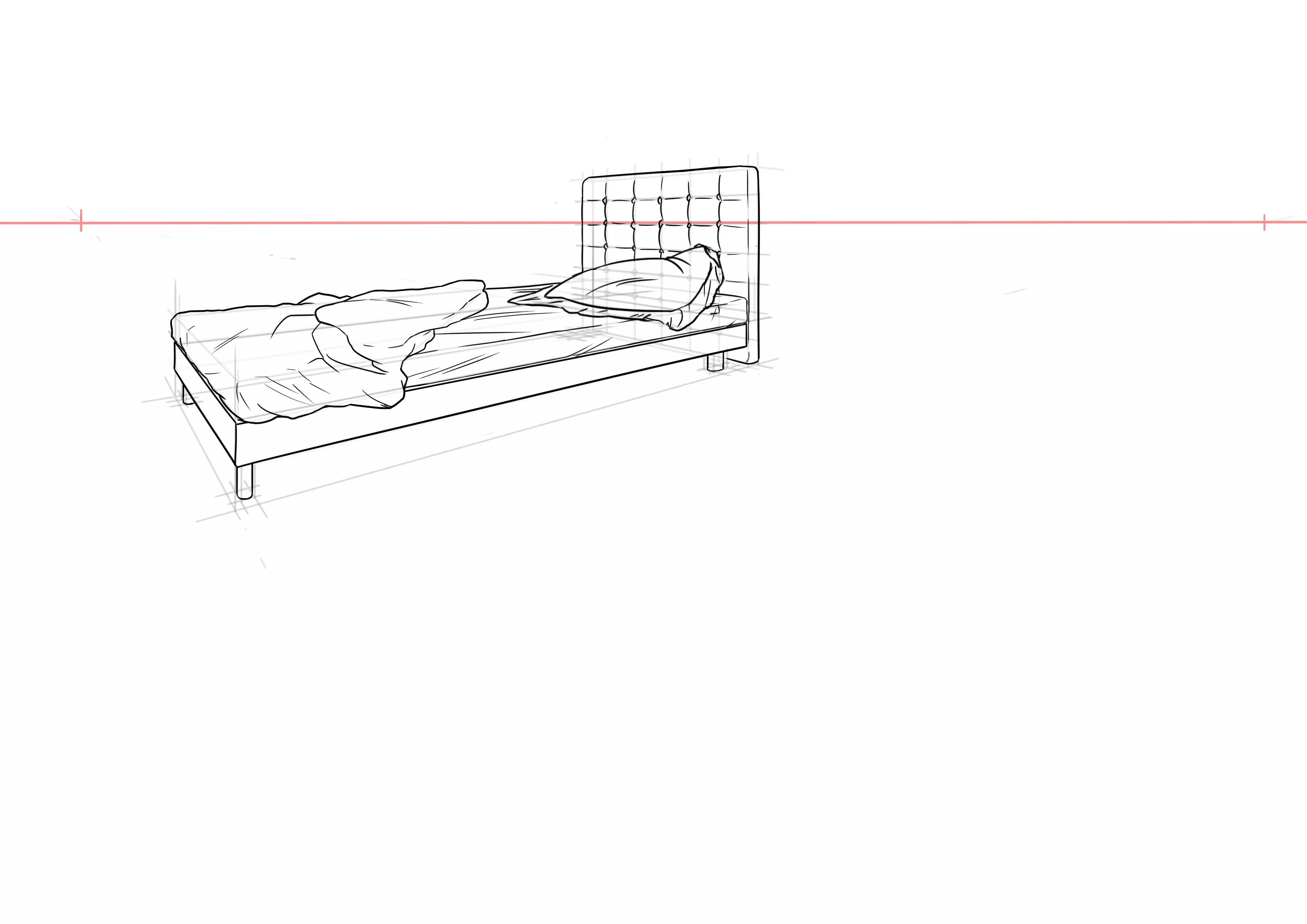 dessin de la décoration du lit