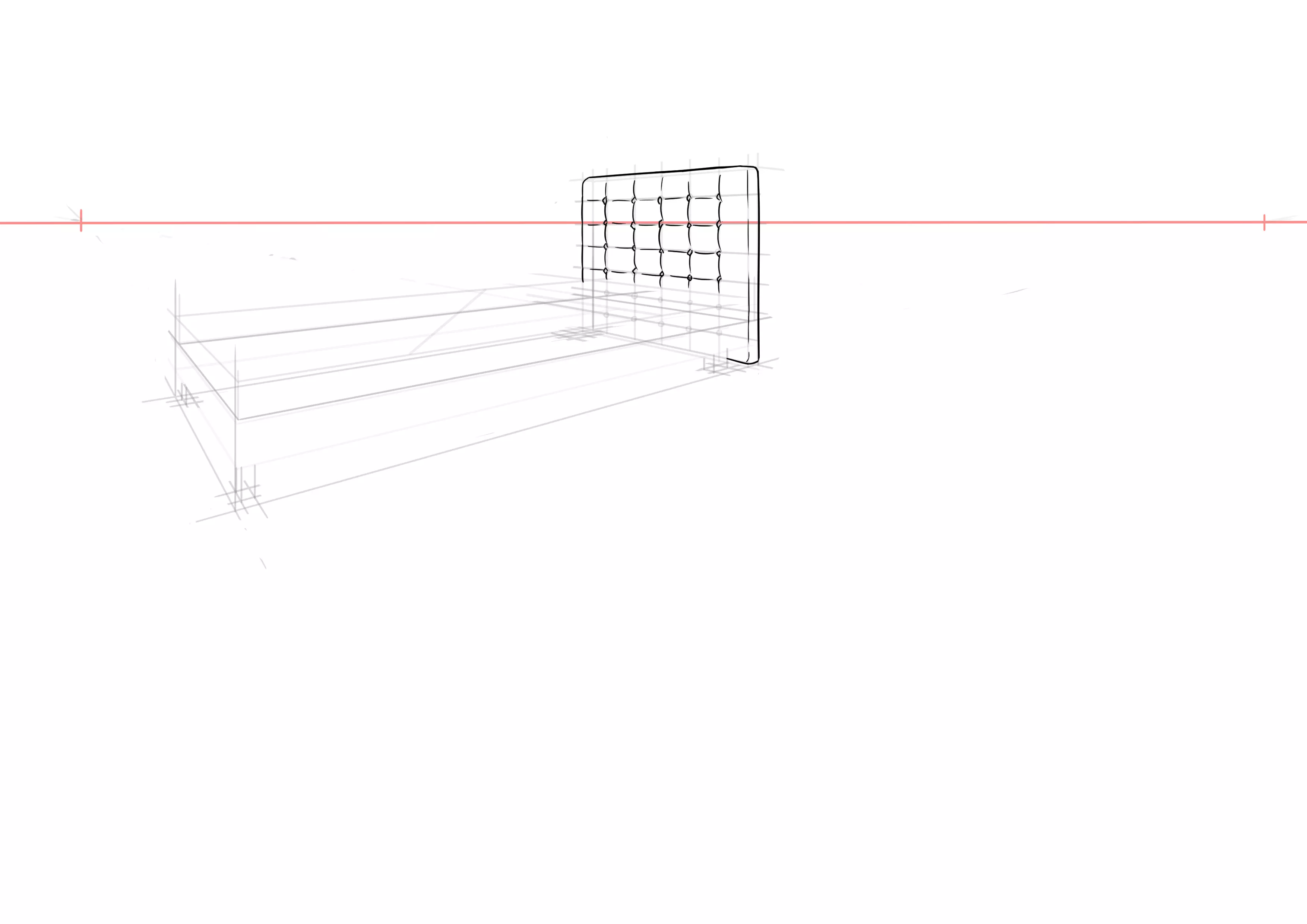 dessin des détails de la tête de lit