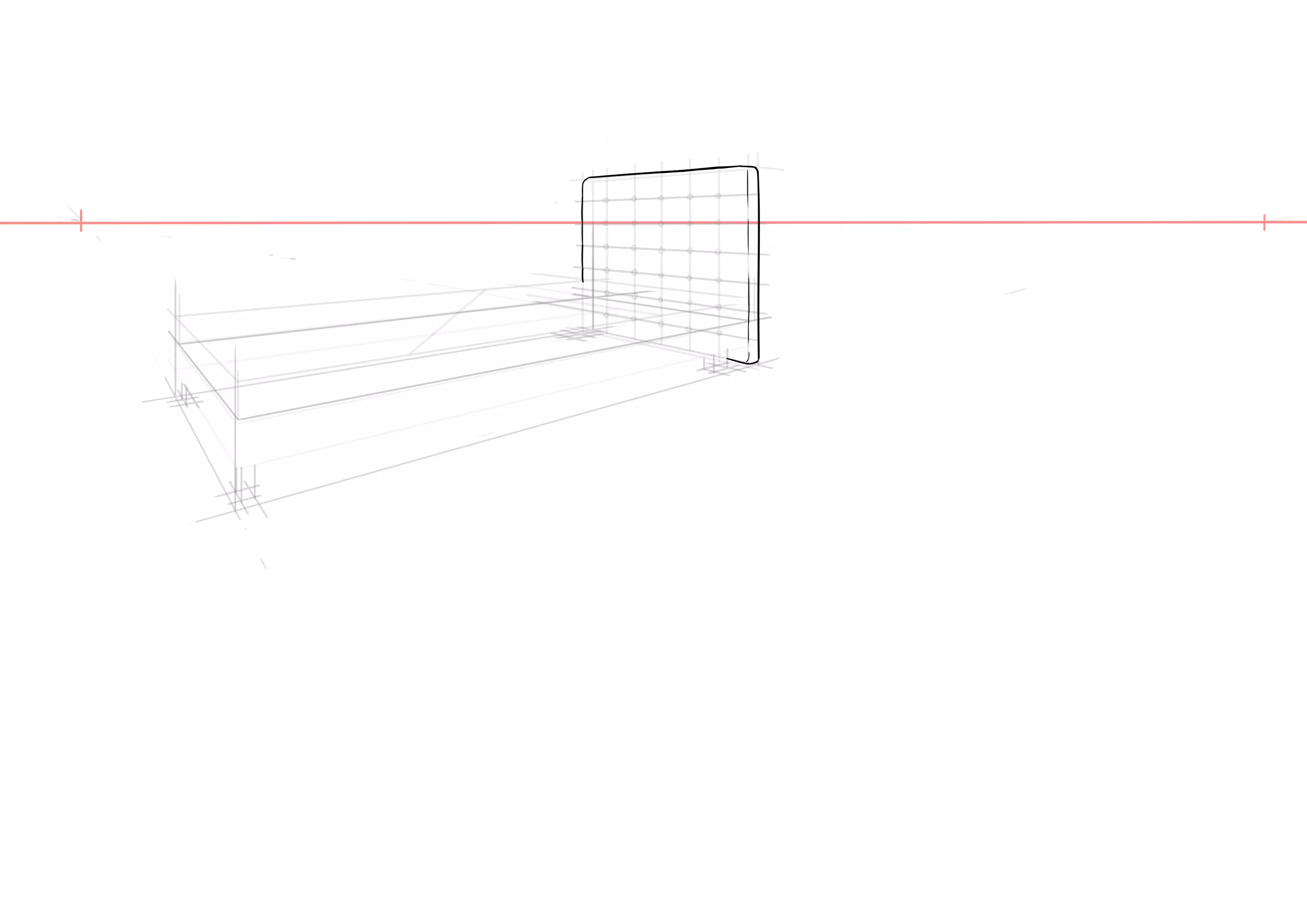 dessin de l’épaisseur de la tête de lit