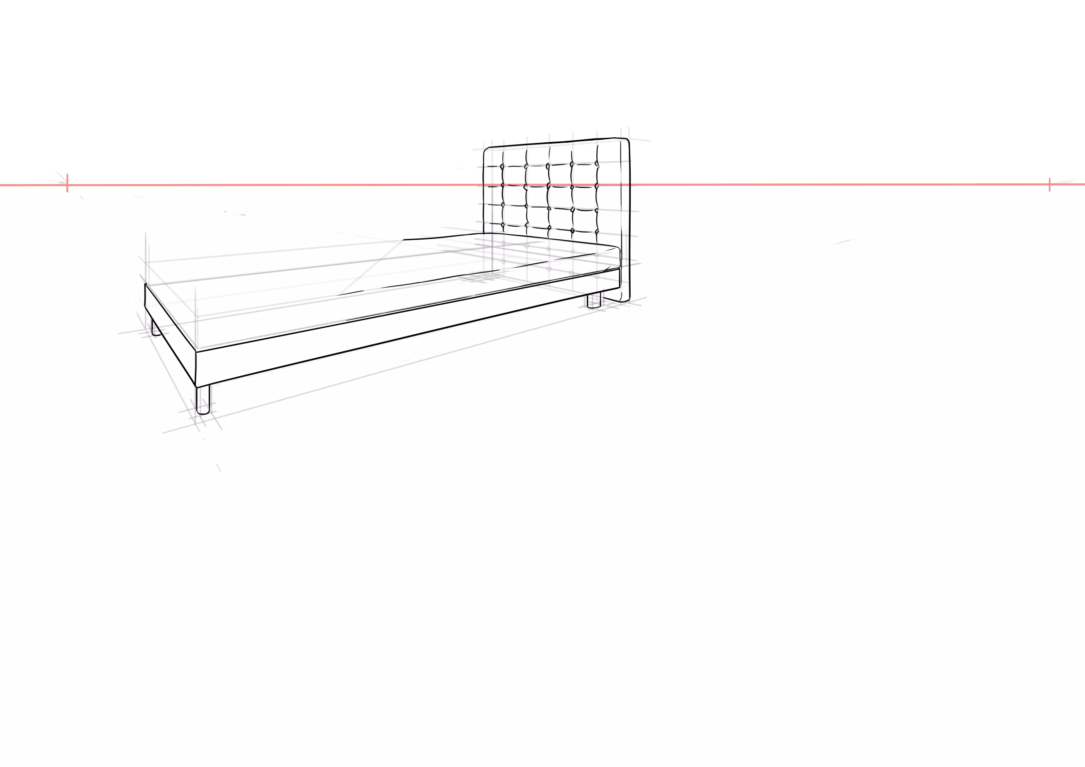 dessin du matelas du lit