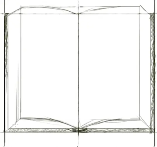 dessiner le centre d’un livre ouvert