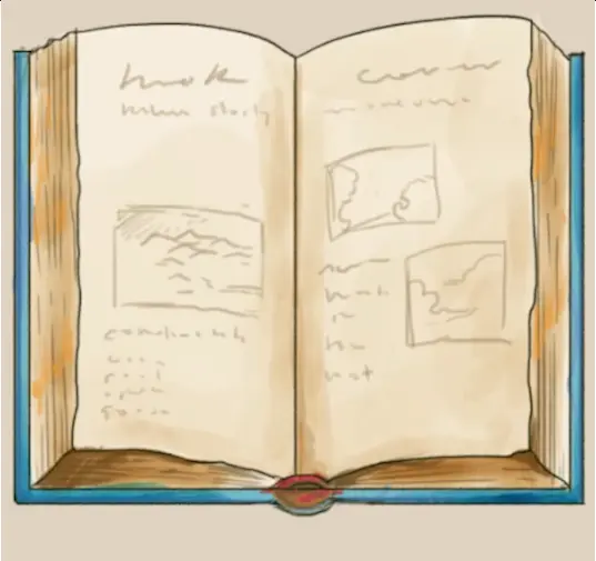 dessiner les feuilles d’un livre ouvert