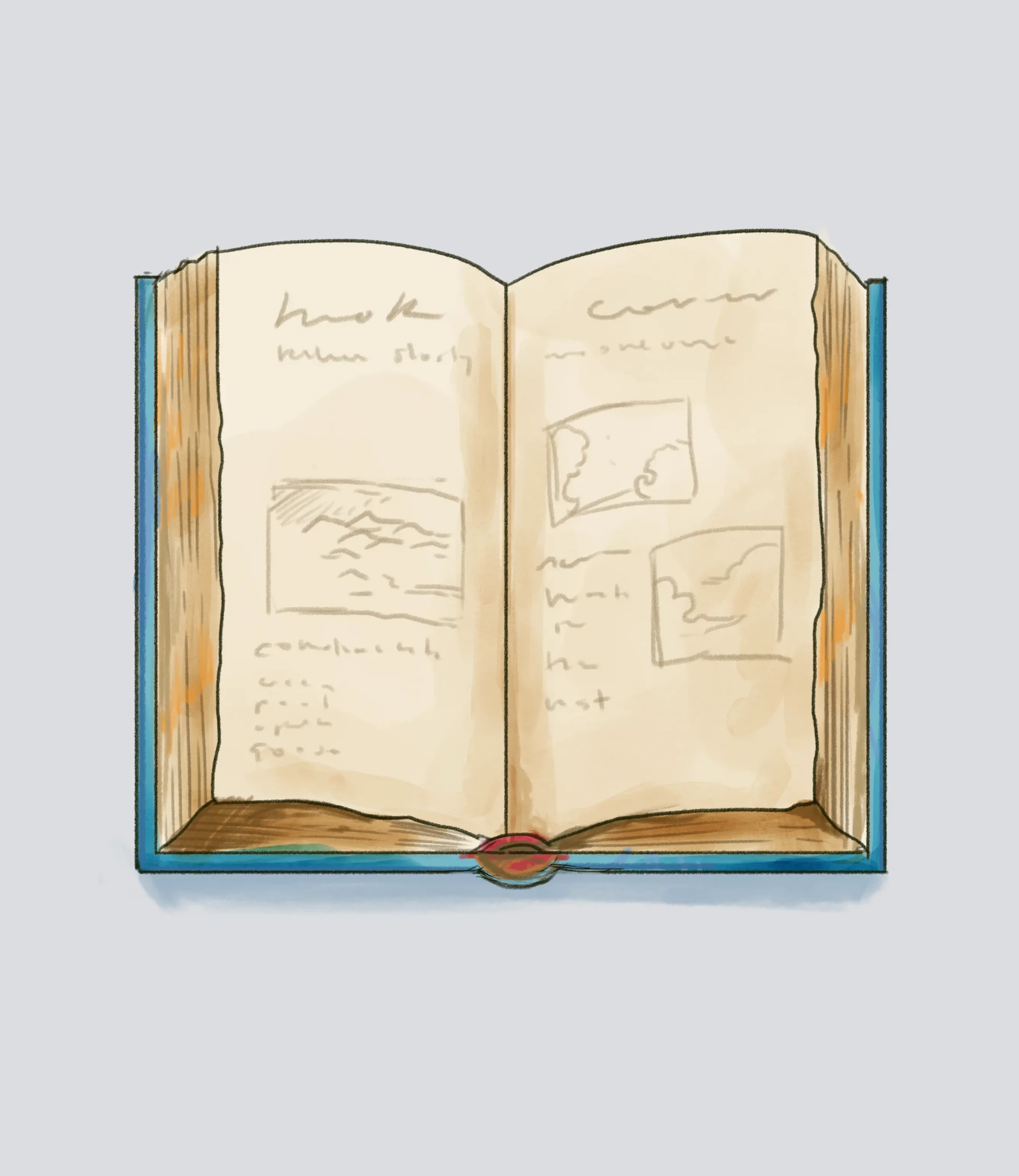 dessin d’un livre ouvert