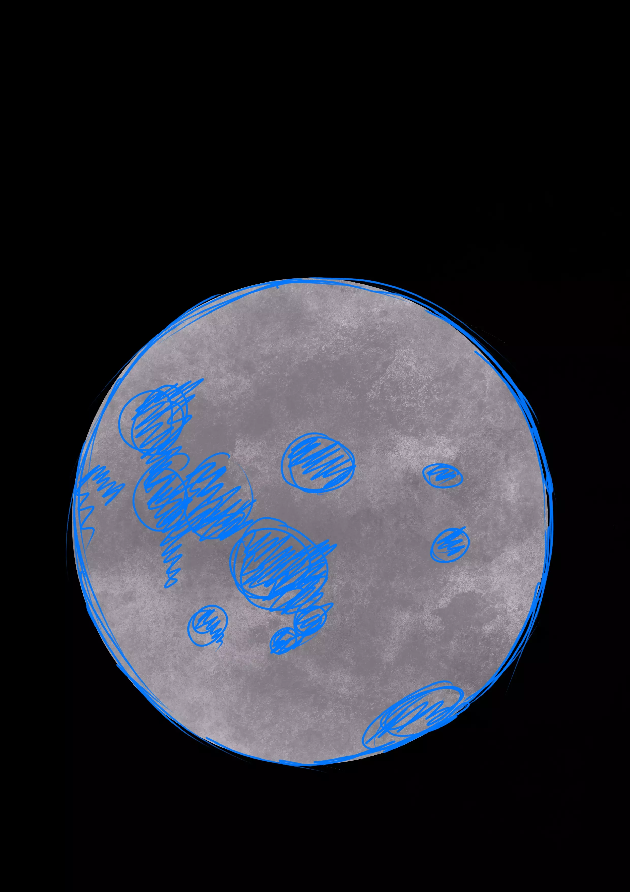 ajout de touches de lumière sur la surface de la lune